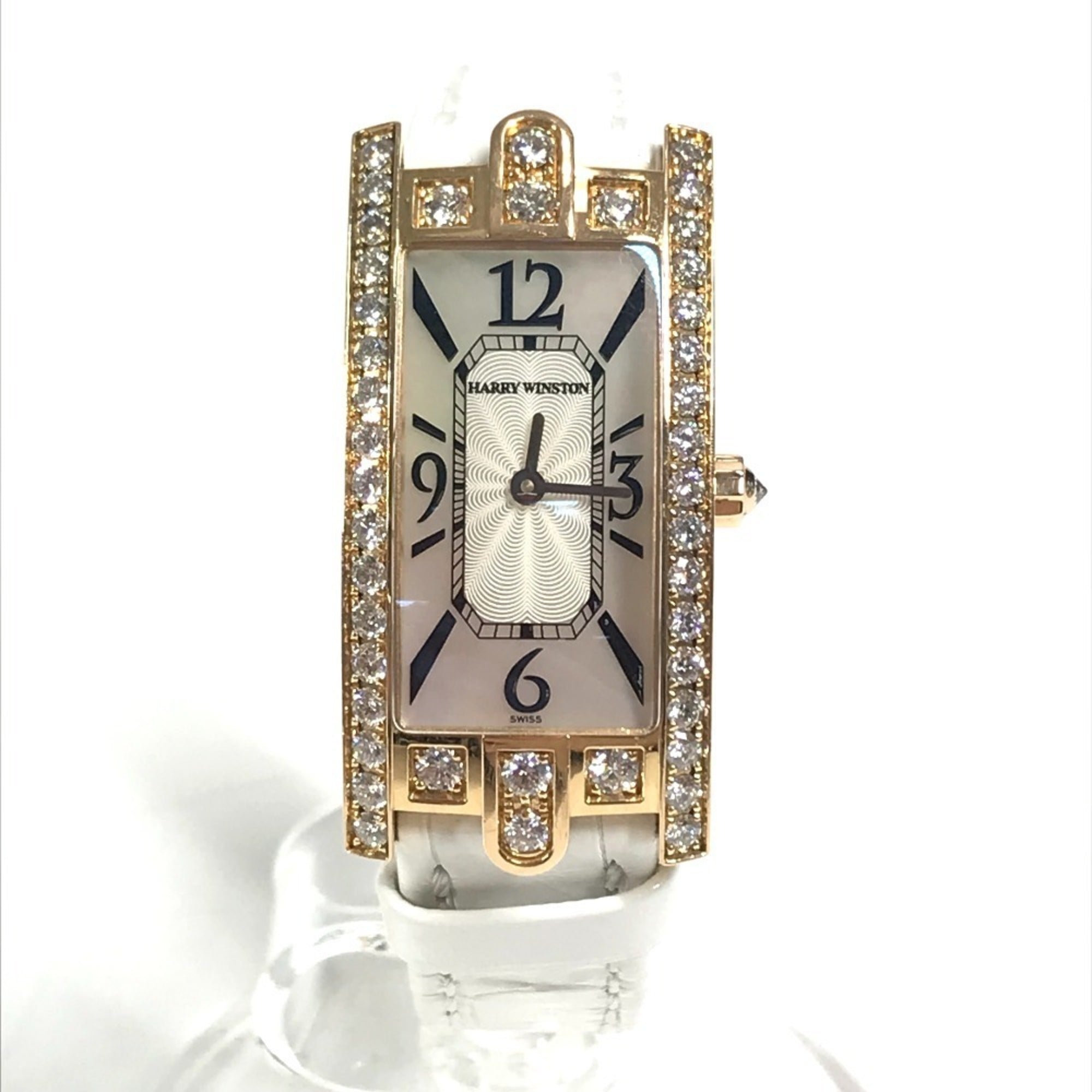 HARRY WINSTON 330 LQWL.M D3.1 Diamond Bezel Lady Avenue C Women's Watch, 18K Gold, Au750, White
