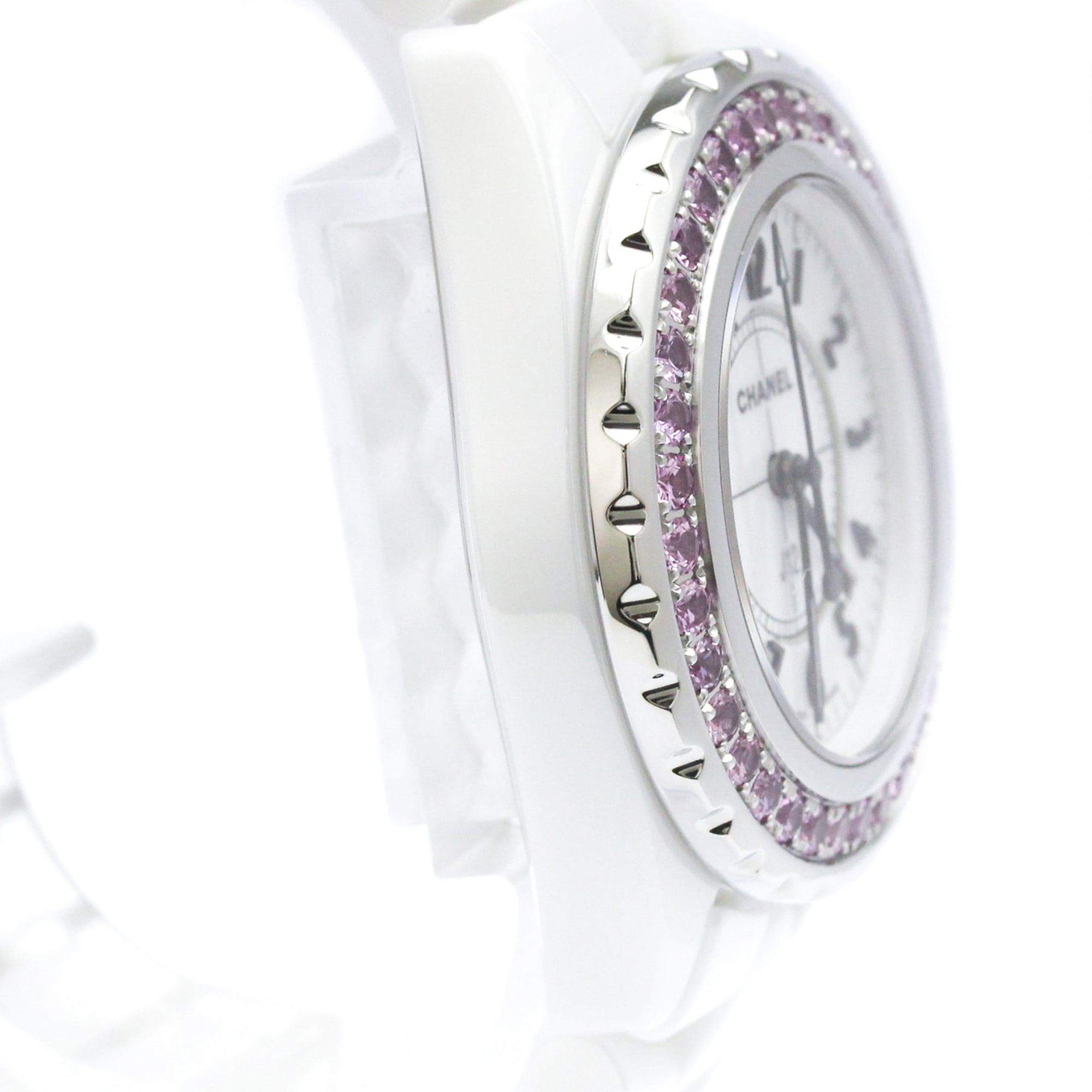 CHANEL J12 Pink Sapphire Ceramic Quartz Ladies Watch H1181 Polished