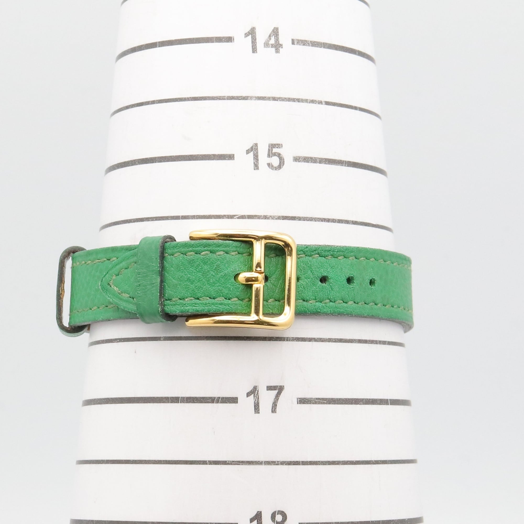 Hermes Kelly-horloge, verguld (GP), leren band, damesmodel in champagnekleur, KE1.201