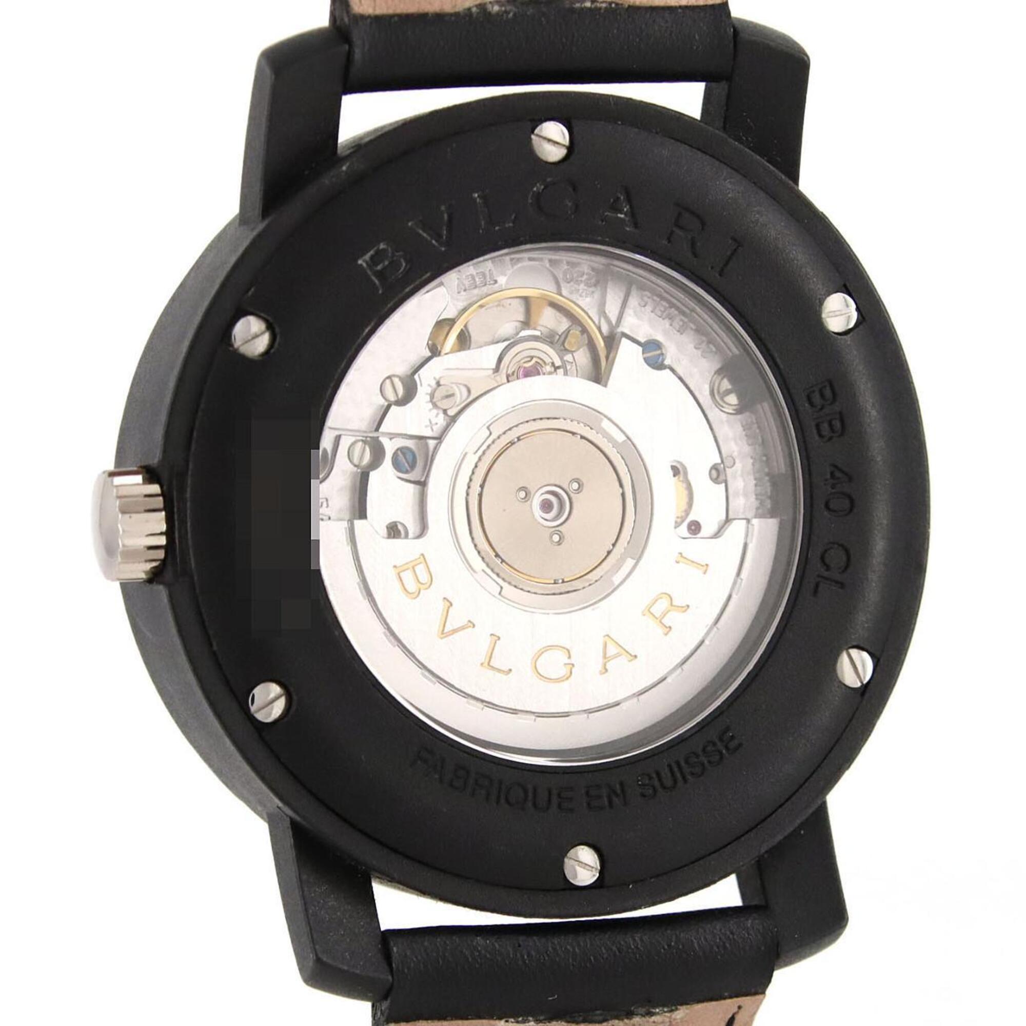 Bvlgari Carbon BB40CL/BBW40CGLD Black Dial Carbon 40mm Watch
