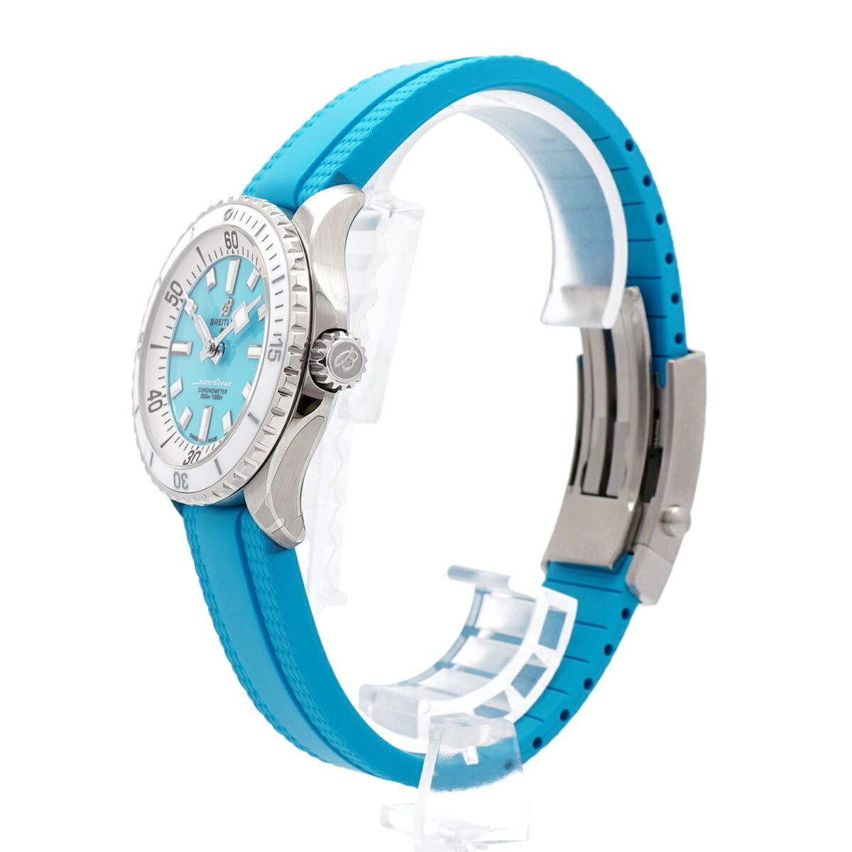 Breitling Superocean A17377 mit blauem Zifferblatt, 36 mm Uhr