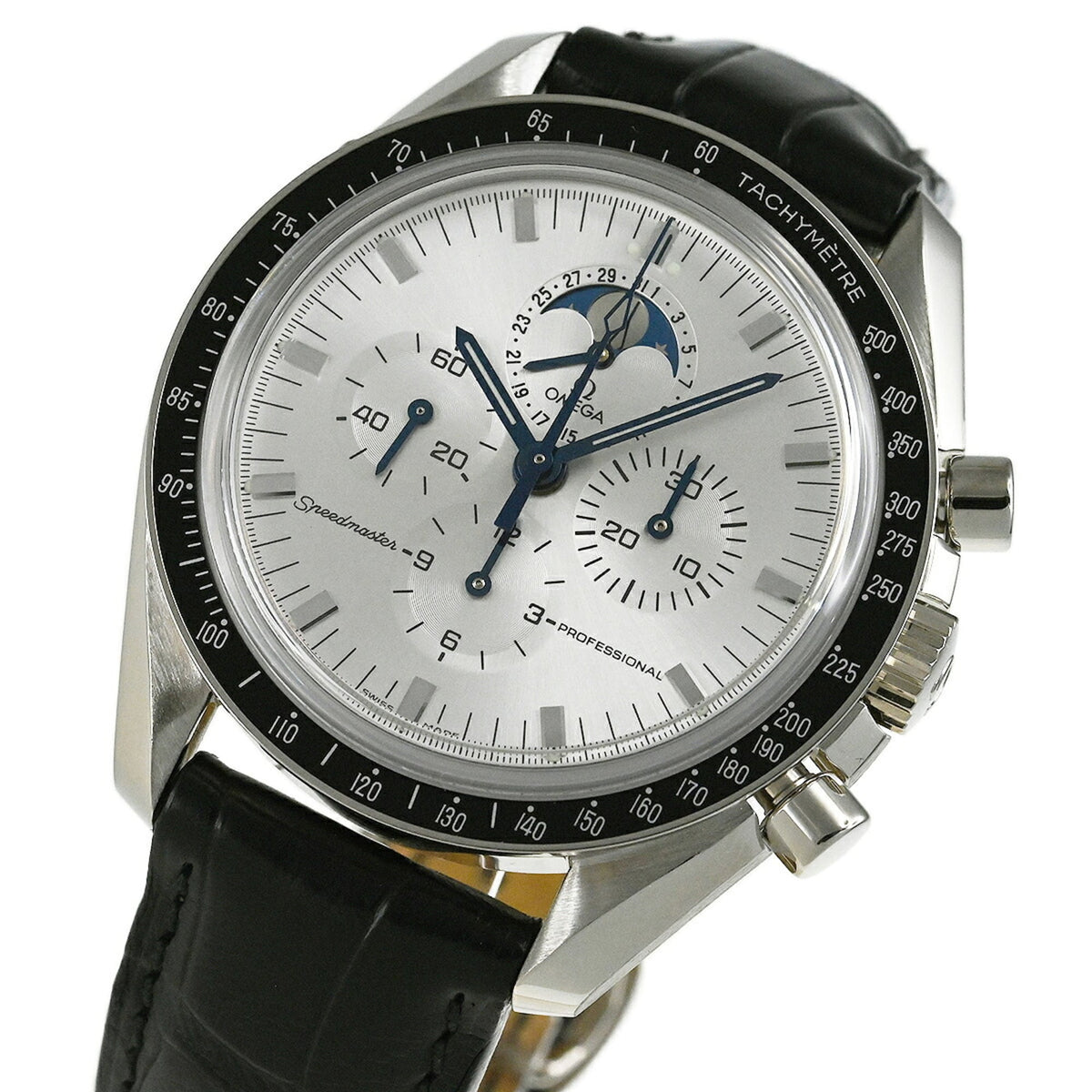 Omega Speedmaster Professional Moonphase 3689.30.31 horloge met zilveren wijzerplaat, 42 mm