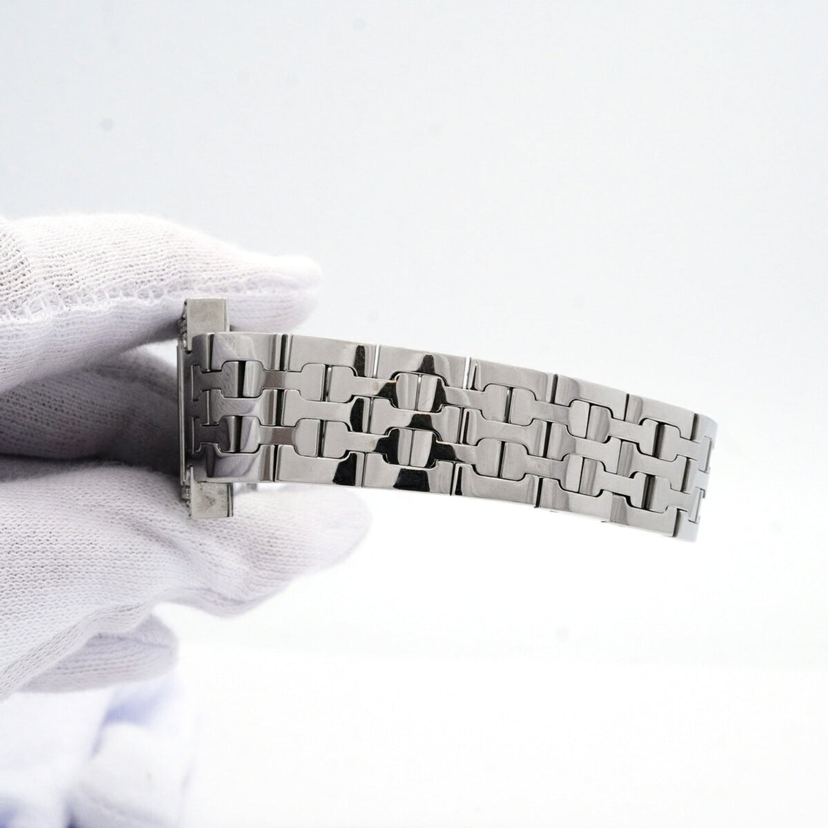 Hermes H- Diamond Bezel HH1.230 Horloge met zilveren wijzerplaat, 21 mm