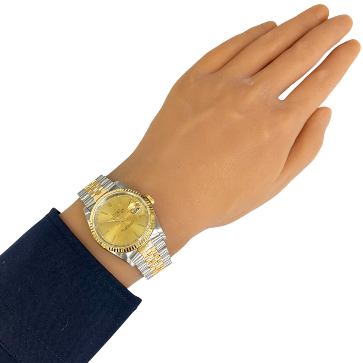 Rolex Datejust Oyster Perpetual 16233, goldenes Zifferblatt, 36 mm Uhr