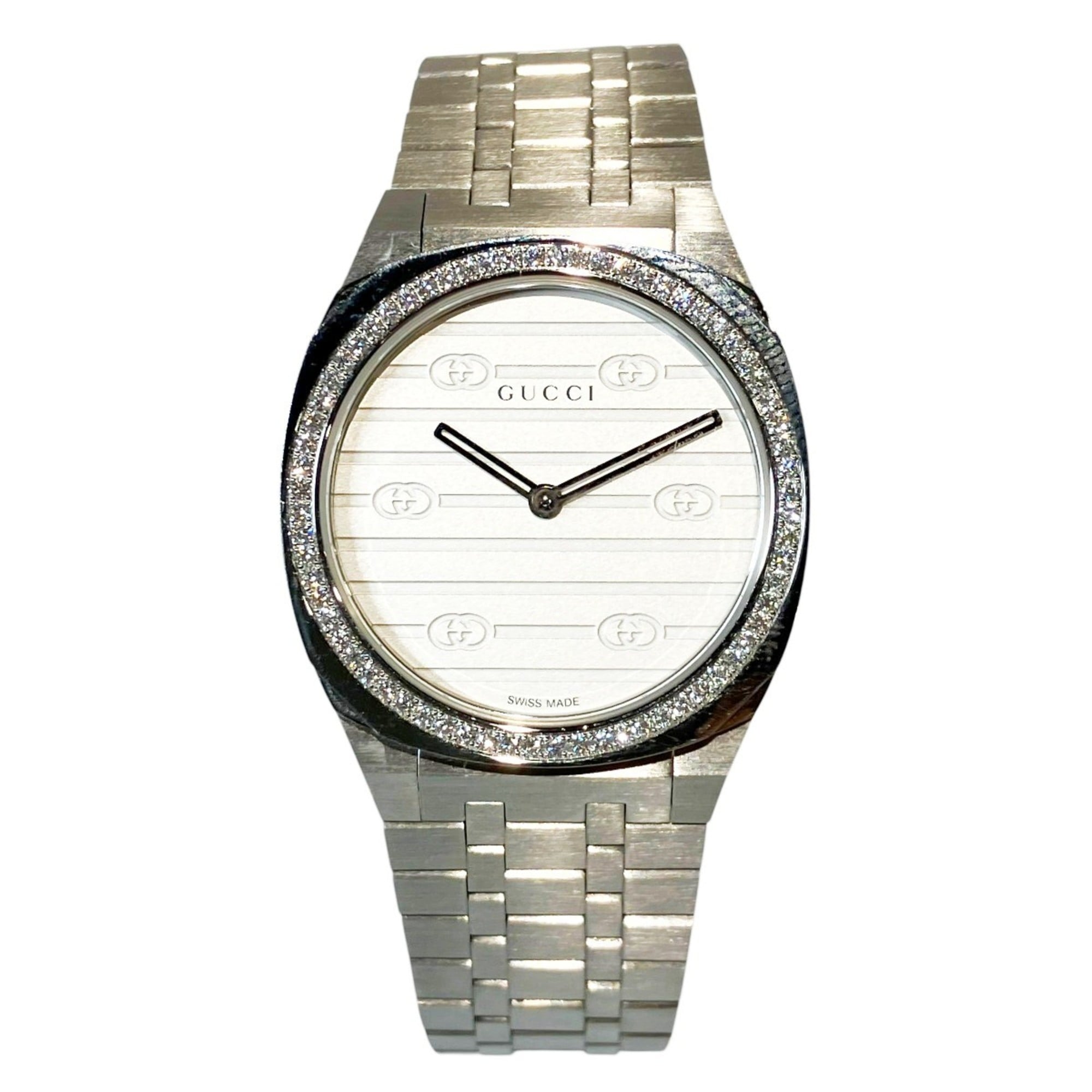 Gucci 25H Watch, Total Weight 57g, Stainless Steel, Quartz Movement, S