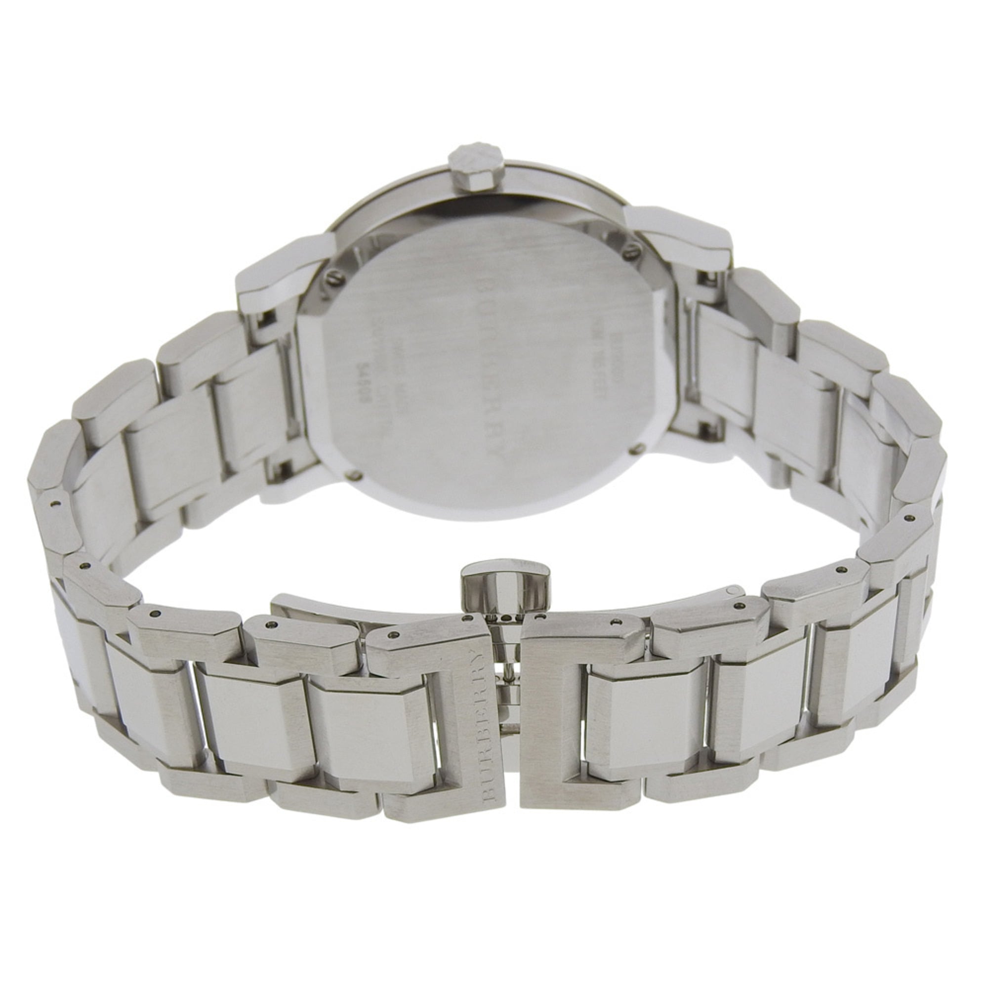 Montre Burberry BU9000 en acier inoxydable, argentée, Quartz, affichage analogique, cadran argenté, pour femme.