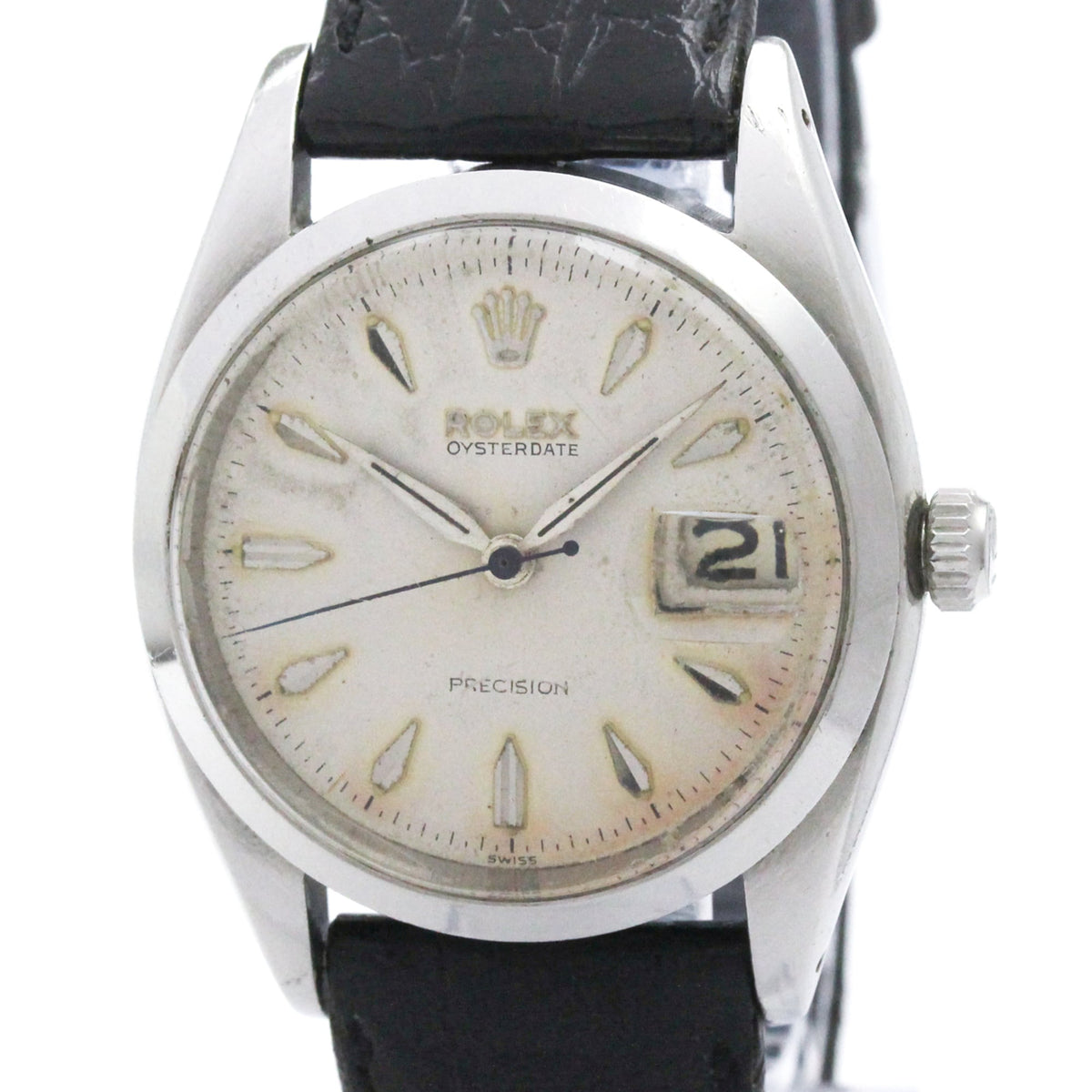 Rolex Oyster Datum 6494 Silber Zifferblatt 35 mm Uhr