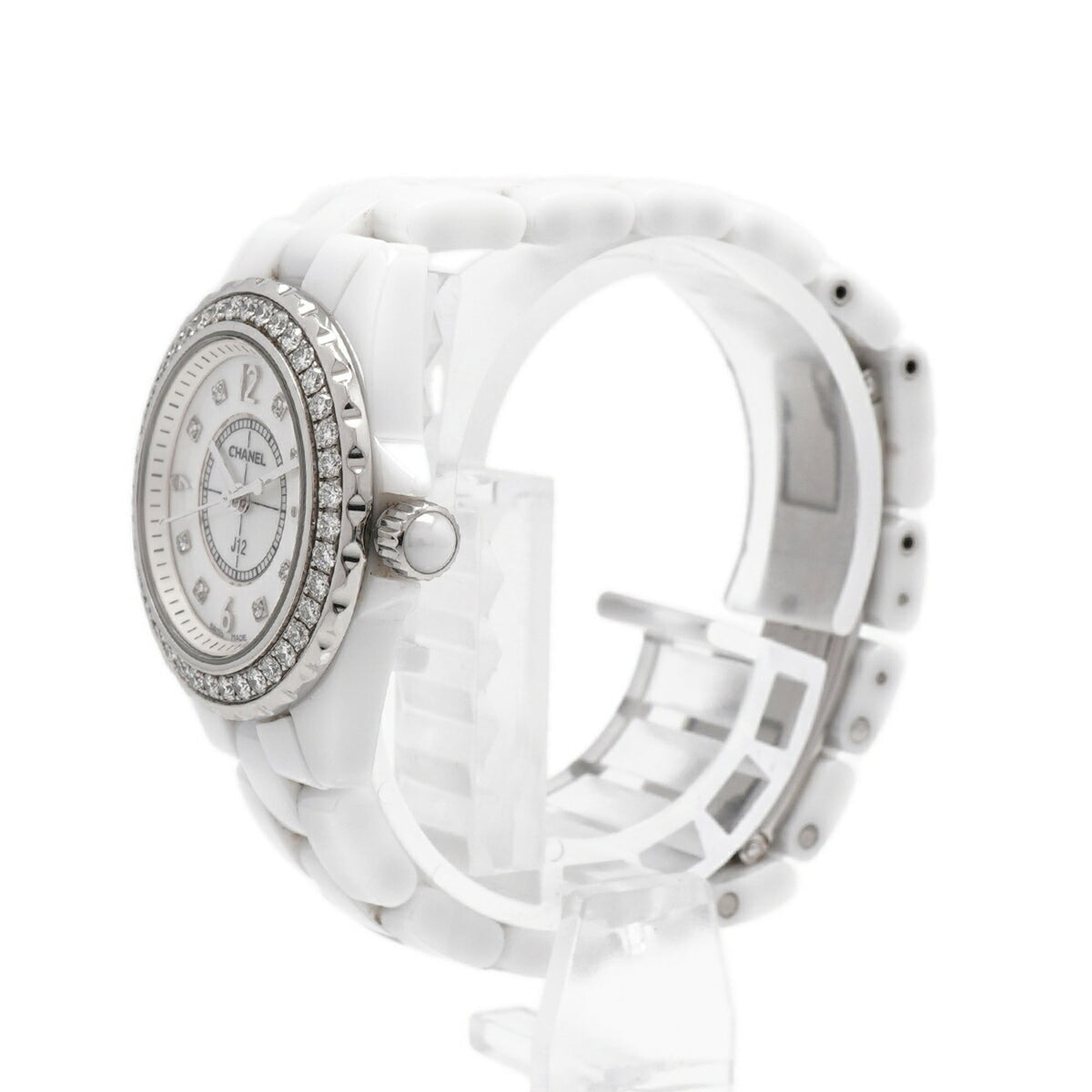 Chanel J12 8P Diamond H2572 White Dial 28mm Watch