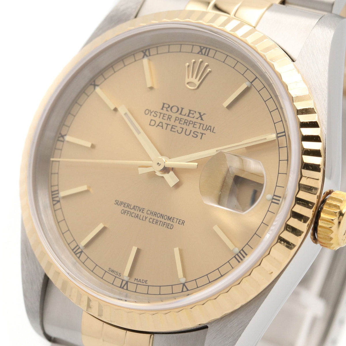 Rolex Datejust 16233 Champagne, Gold Dial 36mm Watch