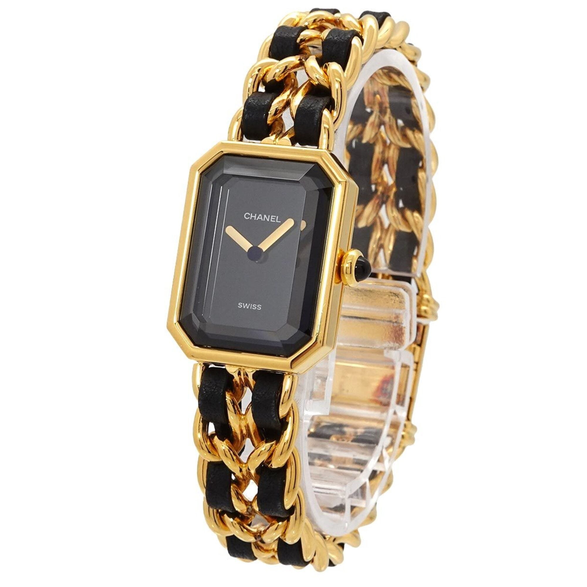 Chanel Premiere Large Size H0001 Women's Watch Black Gold Quartz