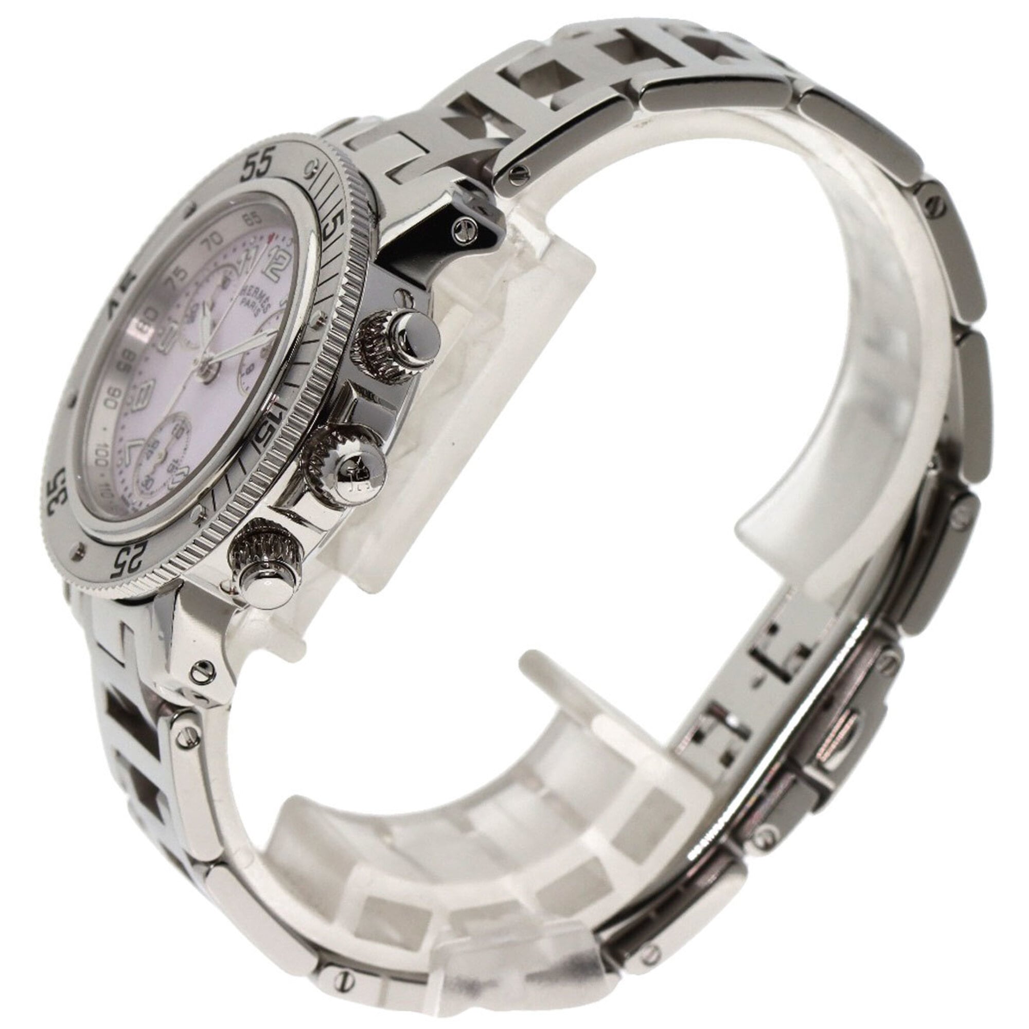 Hermès CL2.310 Clipper Diver Chronograph Watch with New Buckle, Stainless Steel/SS, Men's