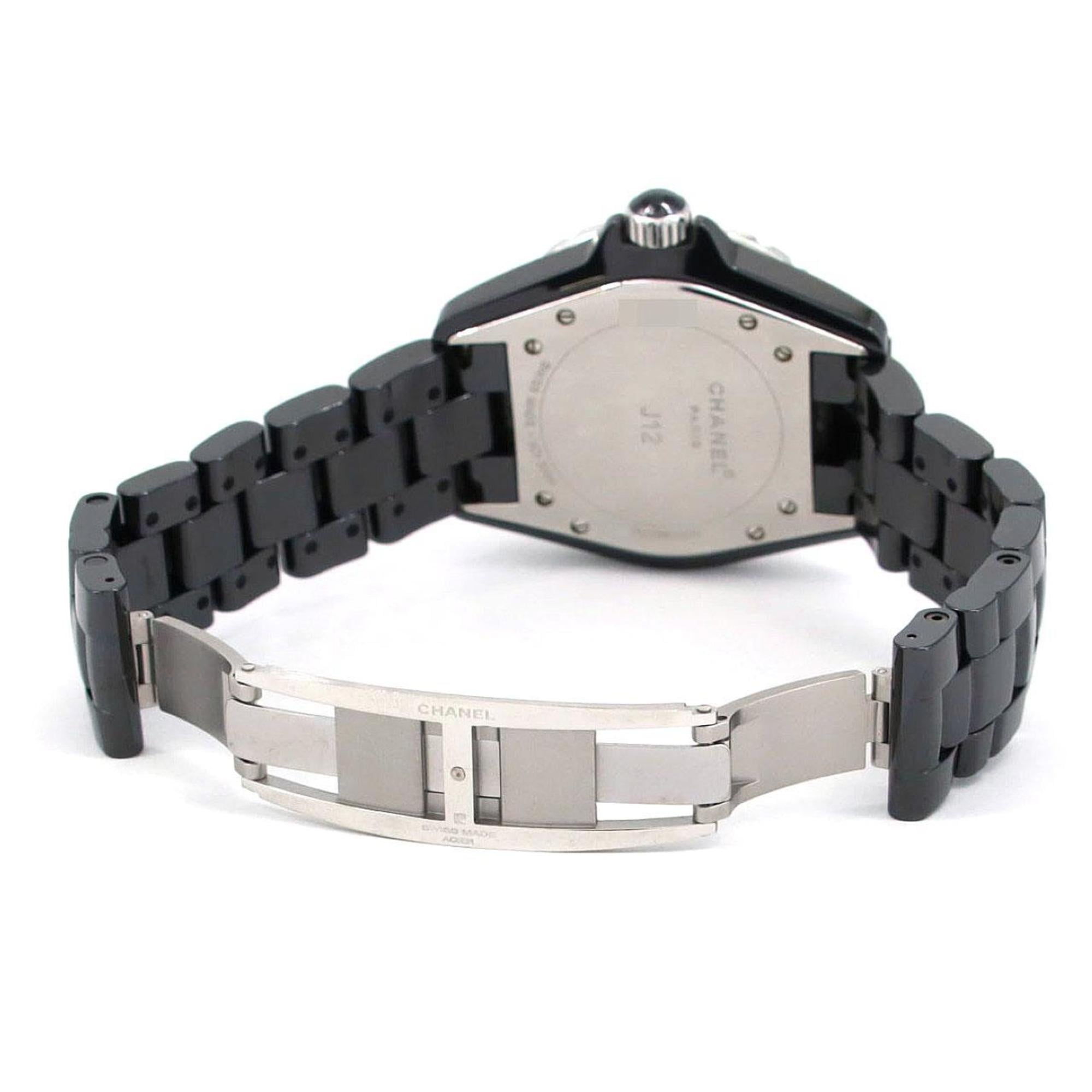 Chanel J12 38 mm keramiek 12P Center Pave H1757 automatisch horloge