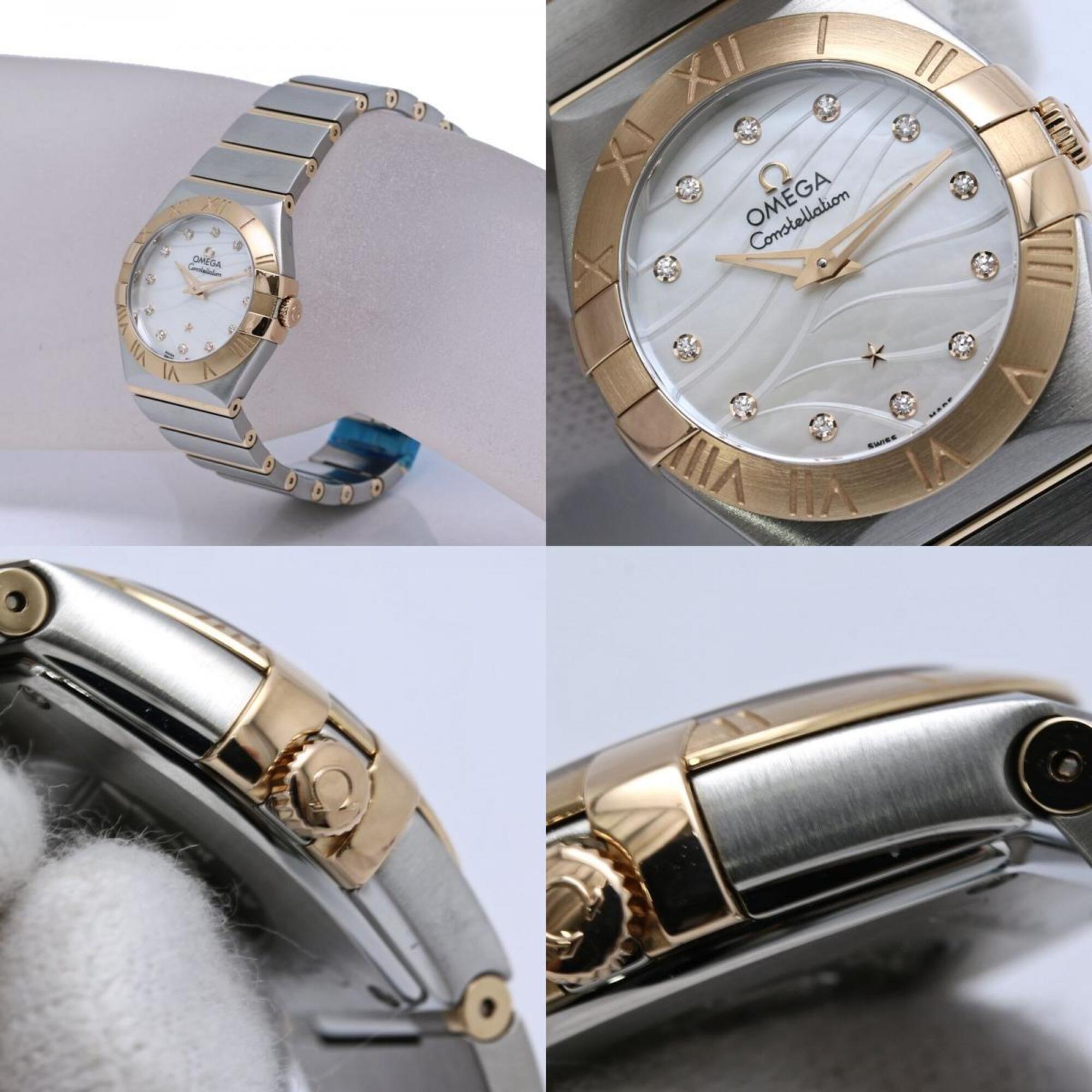 OMEGA Constellation Brushed 12P Diamond 123.20.27.60.55.006 Wo SSx18KRG Rose Gold 40557