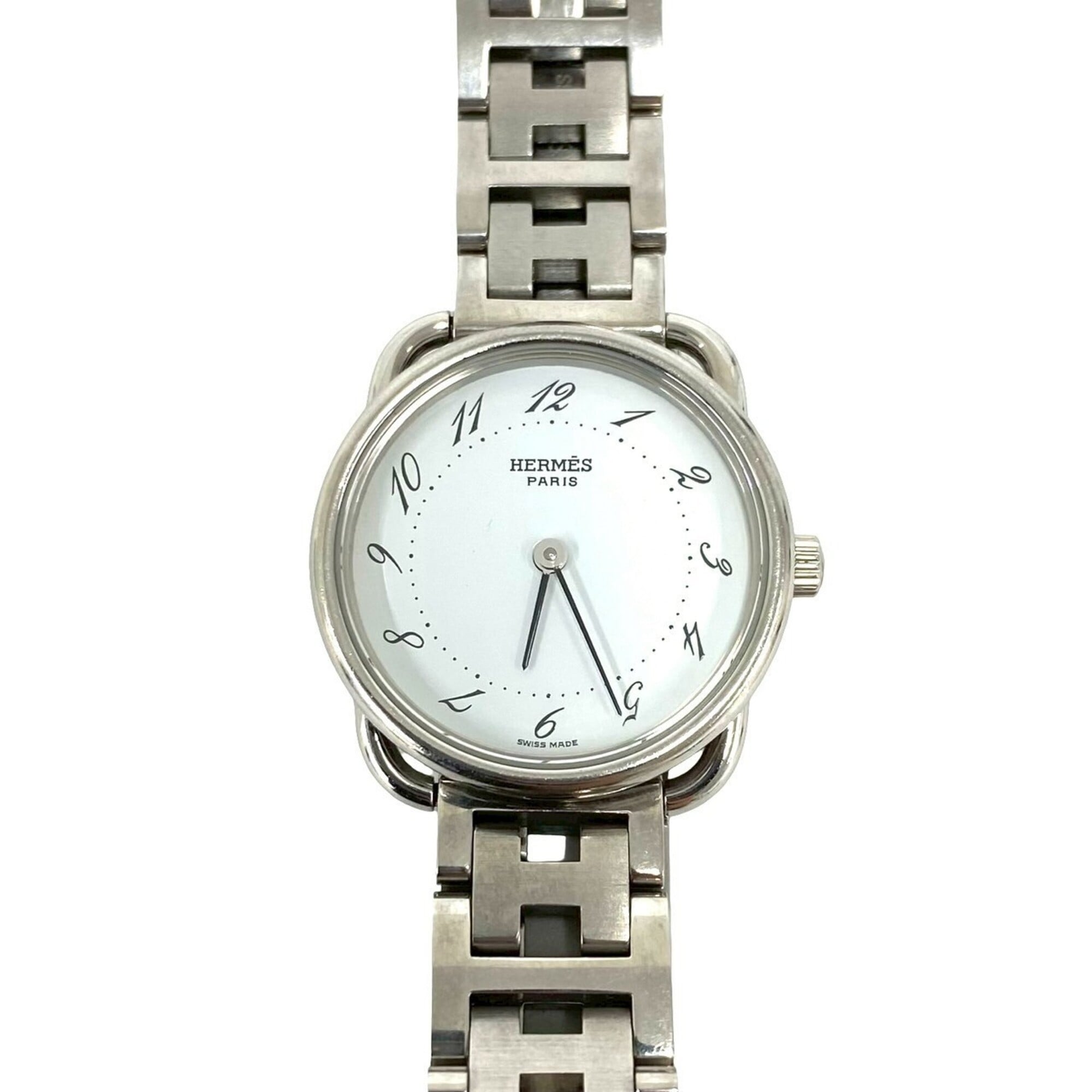 HERMES Vintage Arceau Stainless Steel Quartz Wristwatch, Silver, 39681
