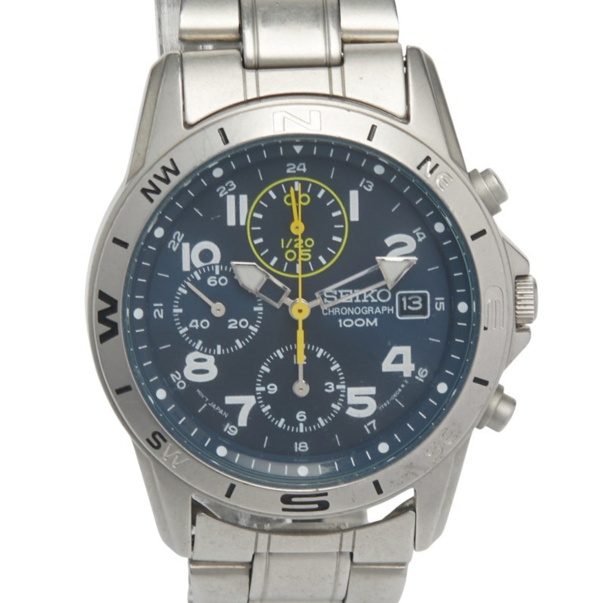 Seiko Date Watch 7T92-0DX0 Quartz Black Dial Stainless Steel Men's SEIKO