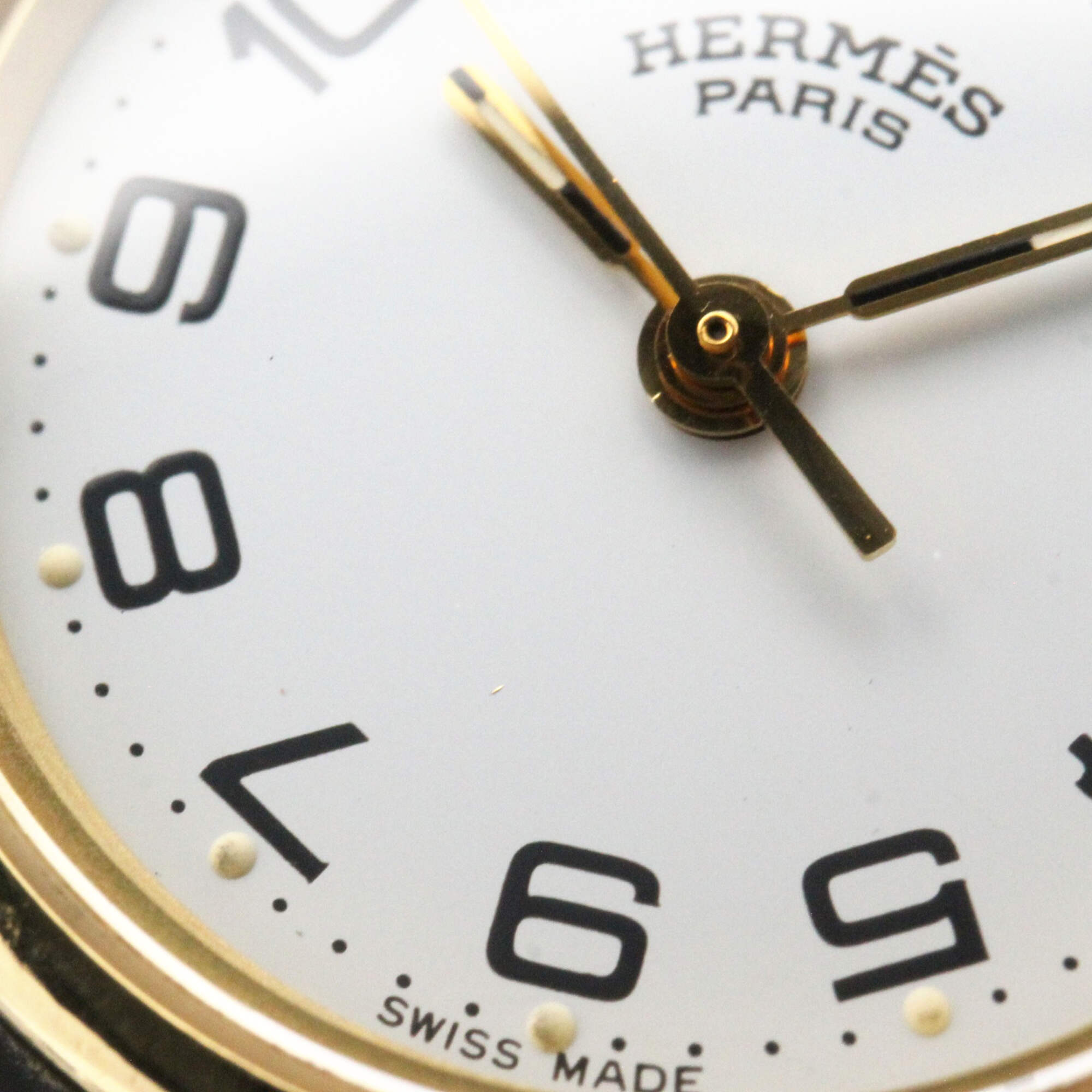 Hermes Clipper Gold Plated Stainless Steel Wo White CL4.220