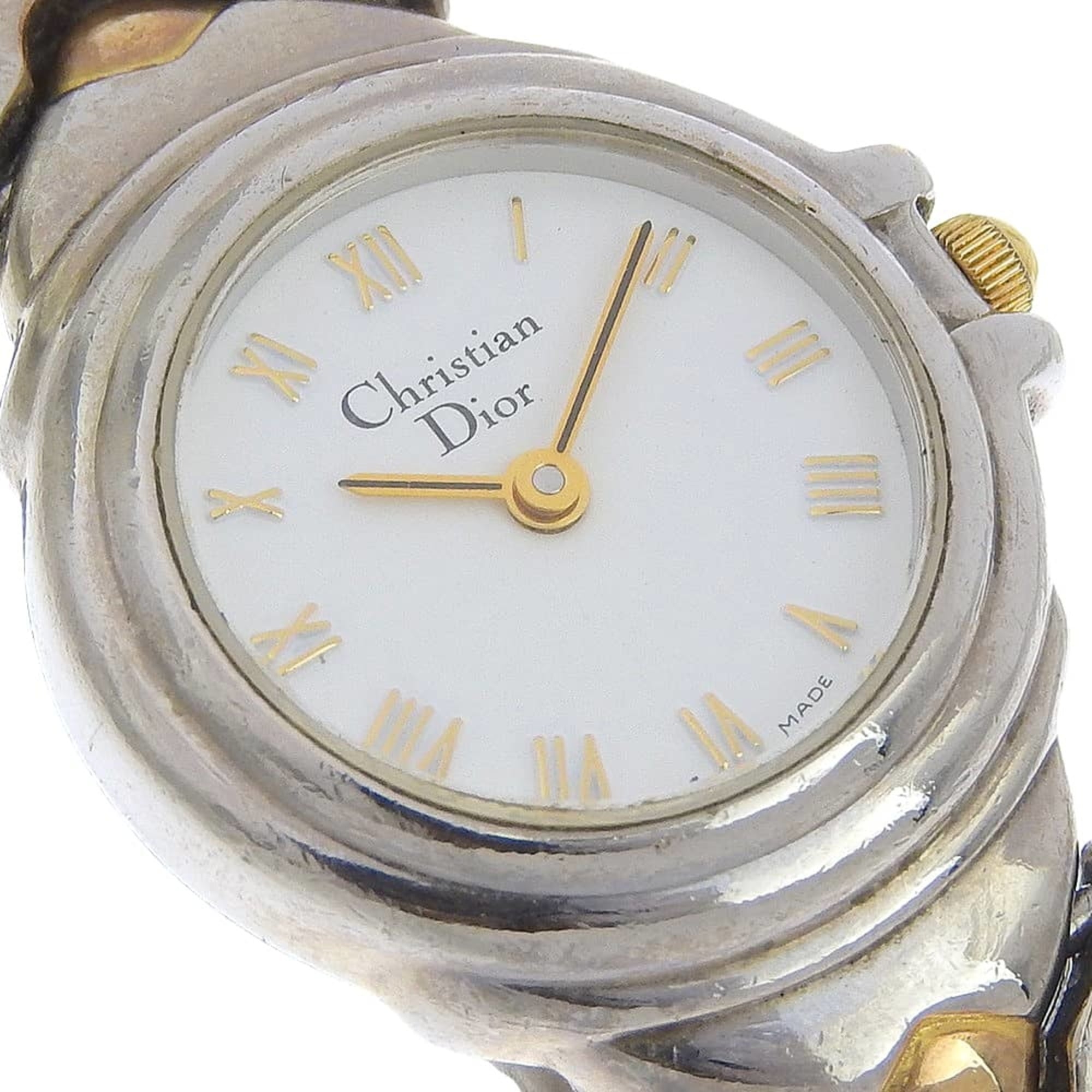 Christian Dior-horloge, roestvrij staal, quartz, analoog, witte wijzerplaat, damesmodel