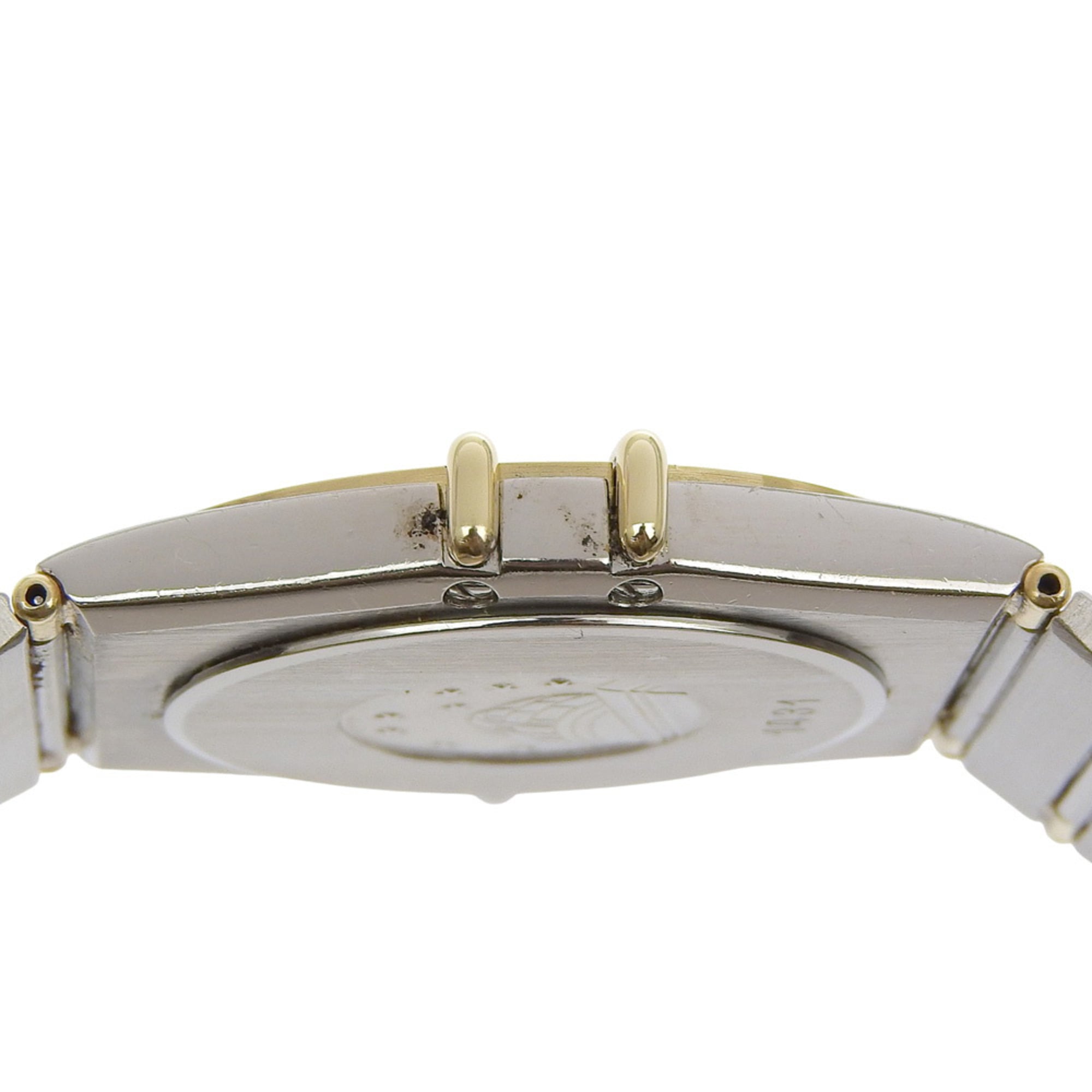 OMEGA Constellation Herrenuhr, Edelstahl mit Diamanten, QuarzUhrwerk, analoge Anzeige, Silber Zifferblatt