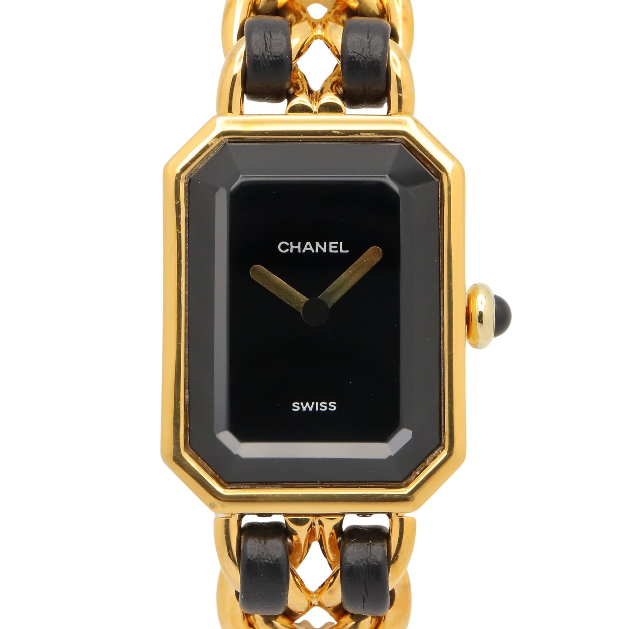 Chanel Premiere H0001 Black Dial Gold plated 20mm Watch