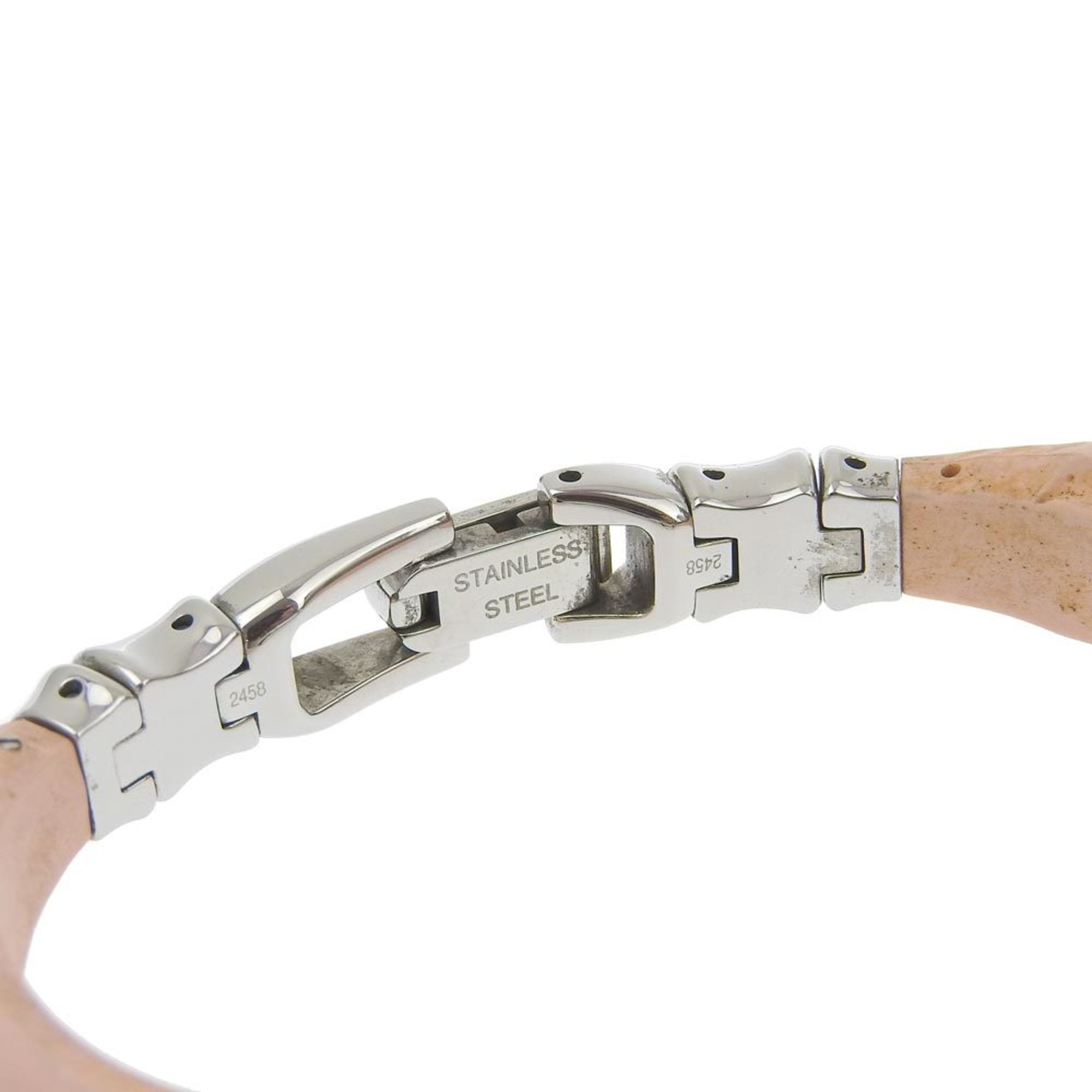 Gucci Bamboo Uhr 6800L Edelstahl x KautschukRosa Quarz analoges ZifferblattWeiß Zifferblatt, Damenuhr
