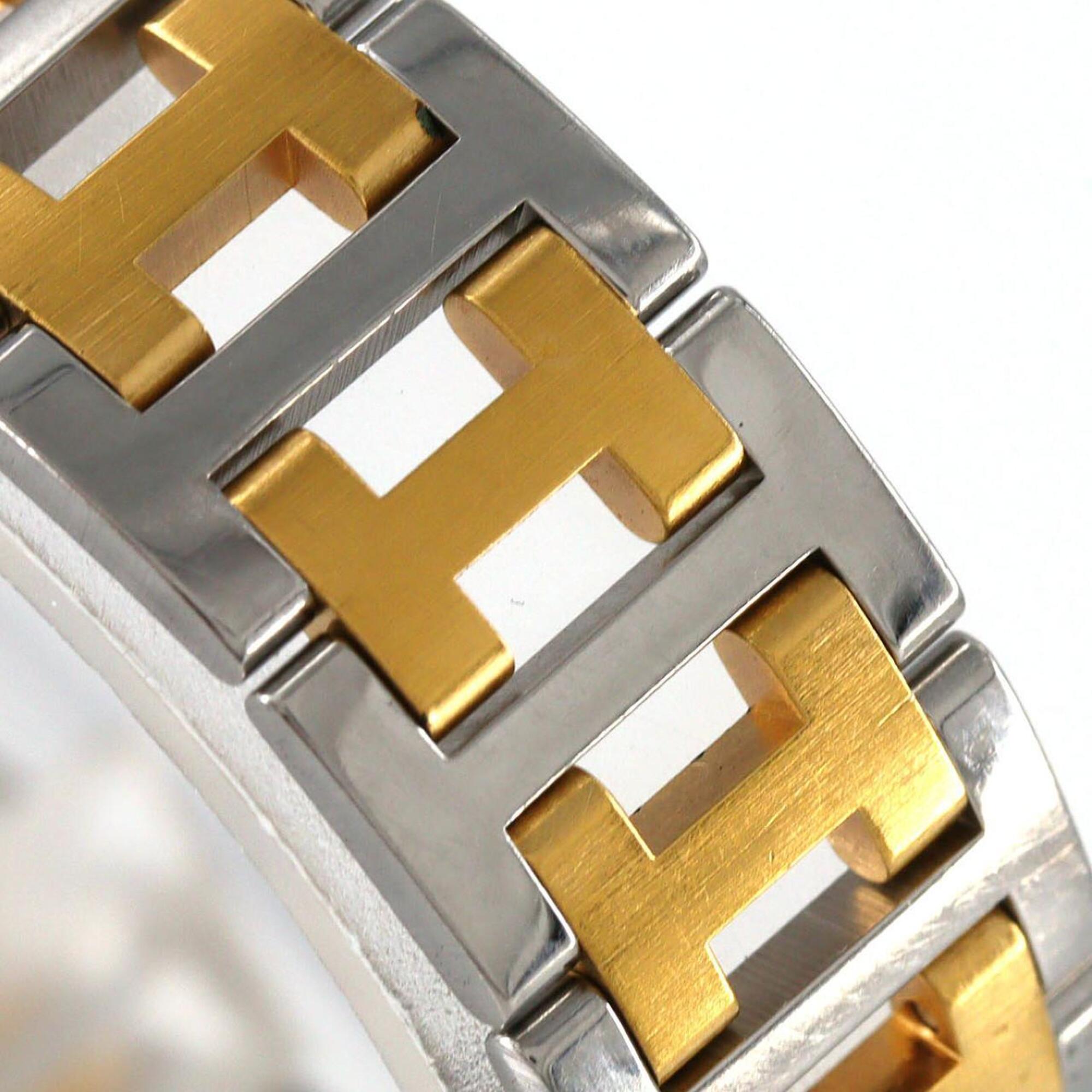 Hermes Pullman tweekleurig roestvrijstalen x verguld quartzhorloge