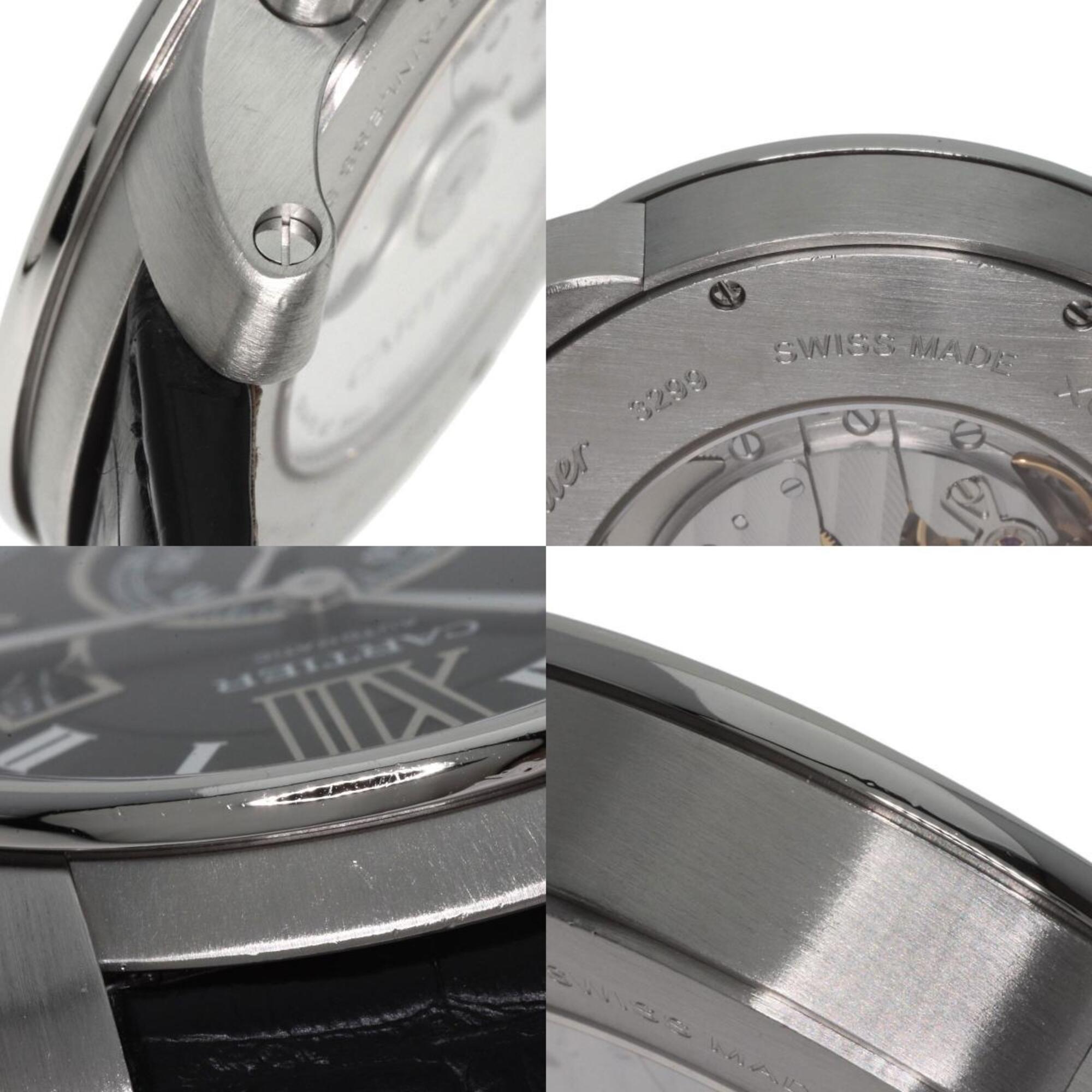 Cartier W7100014 Calibre de Watch – Herrenuhr aus Edelstahl mit Lederarmband