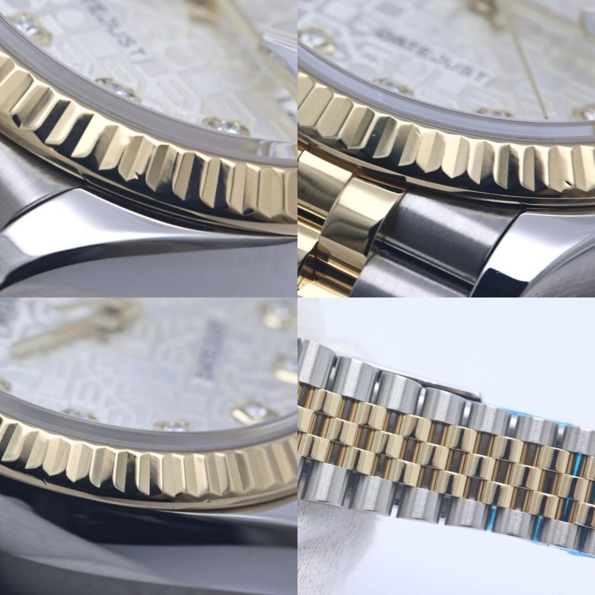 ROLEX Datejust 36 10P Diamant Silber Gravur Computer 126233G Herrenuhr 18 Karat Gelbgold x Edelstahl 40370