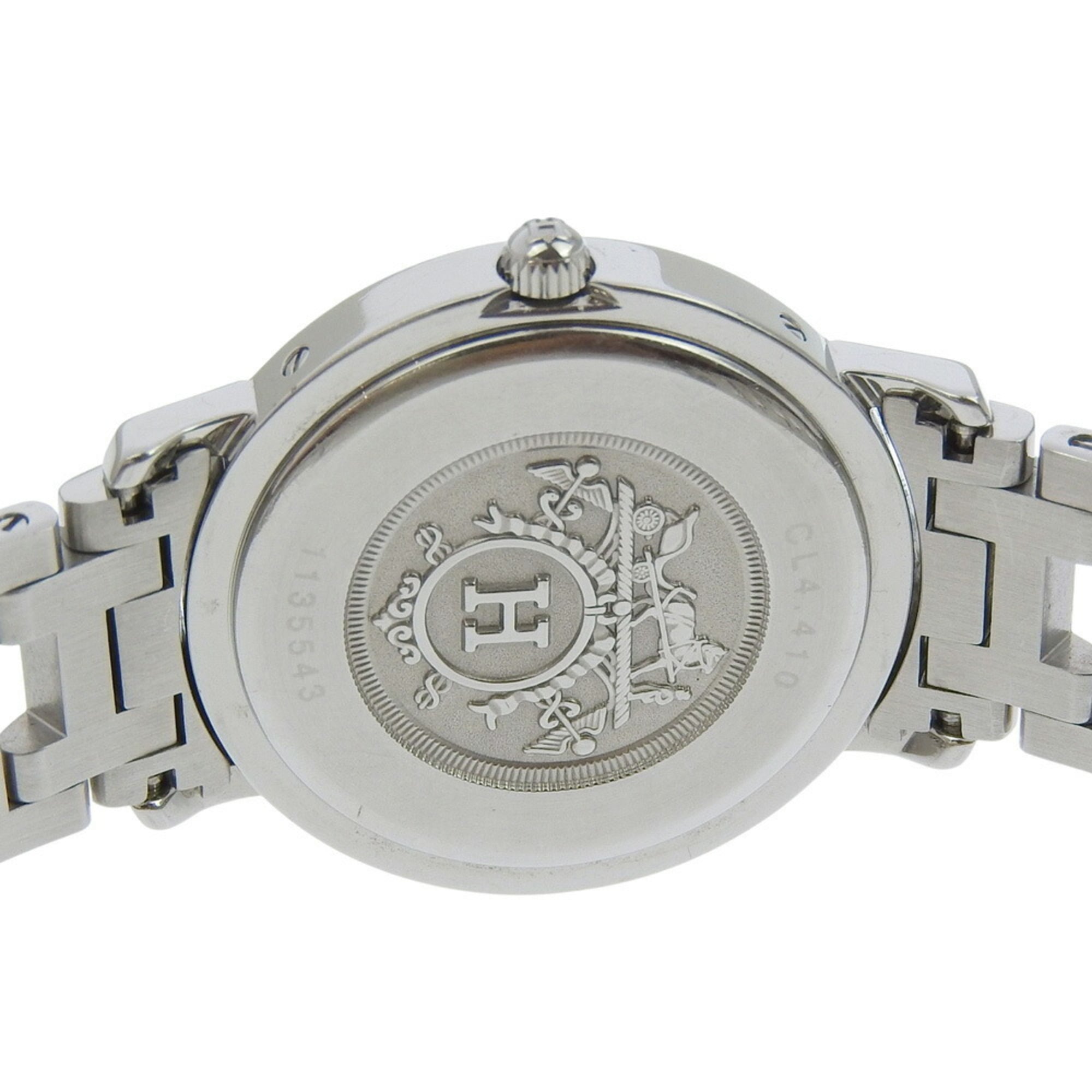 Hermès Clipper-horloge CL4.410, roestvrij staal, quartz, analoge wijzerplaat, roze wijzerplaat, voor jongens