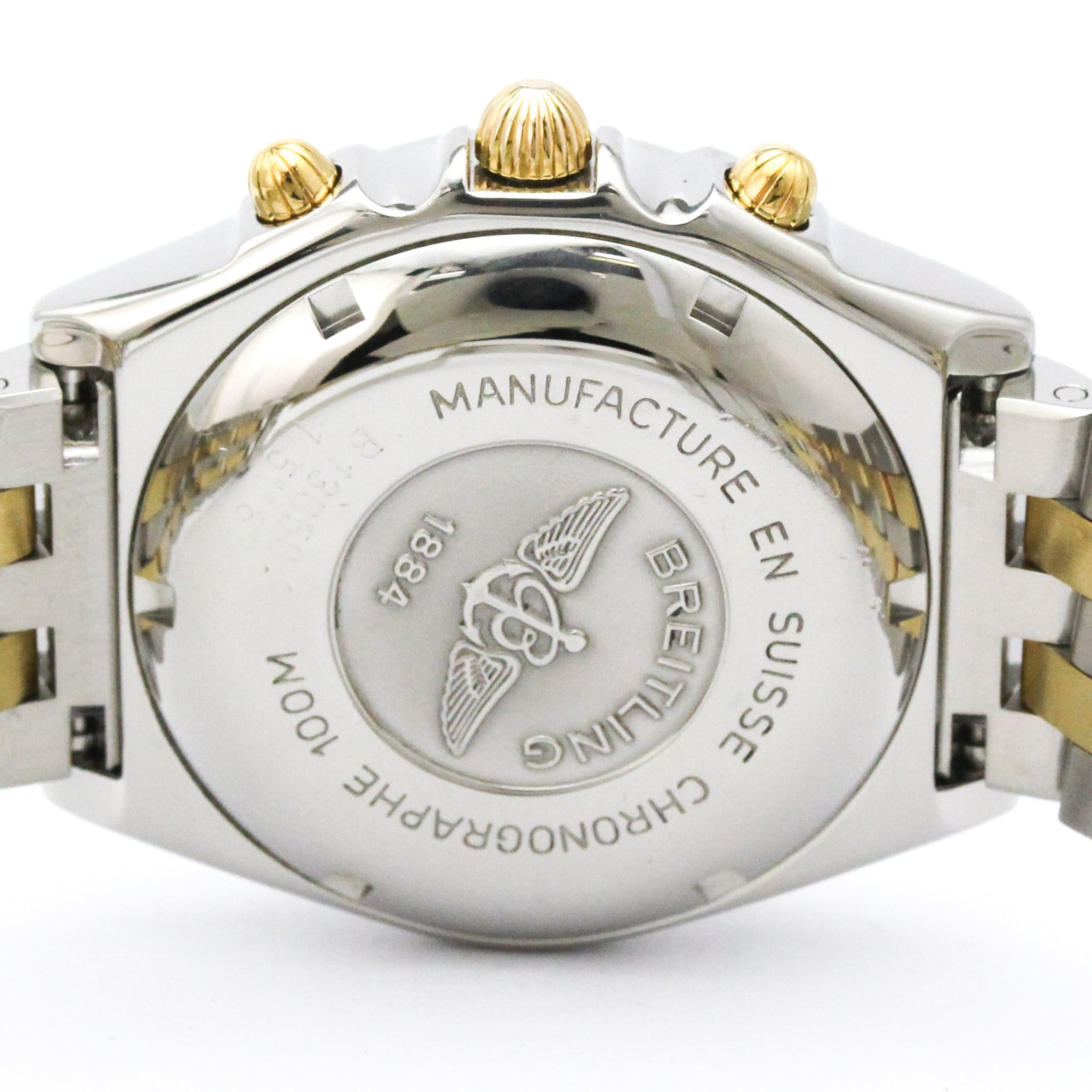 BREITLING Chronomat 18K Gold Steel Automatic B13050.1