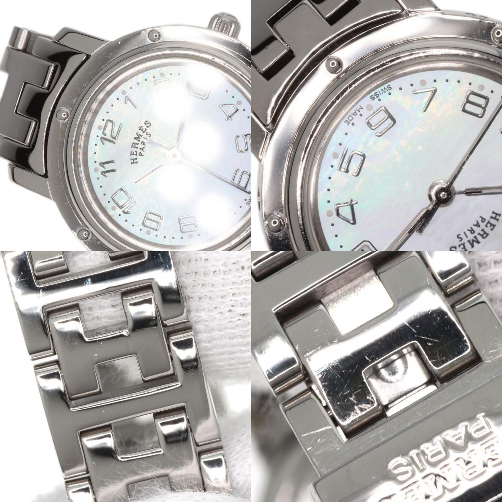 Hermes CL4.210 Clipper Nacle-horloge, roestvrij staal (SS), damesmodel, HERMES