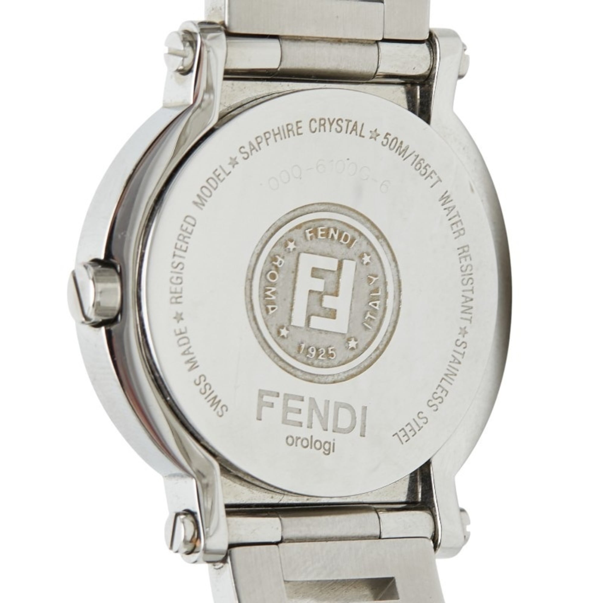Montre Fendi Orologi « Quadro » à deux aiguilles, modèle 6100LQuartz cadran gris, acier inoxydable, pour femme, FENDI
