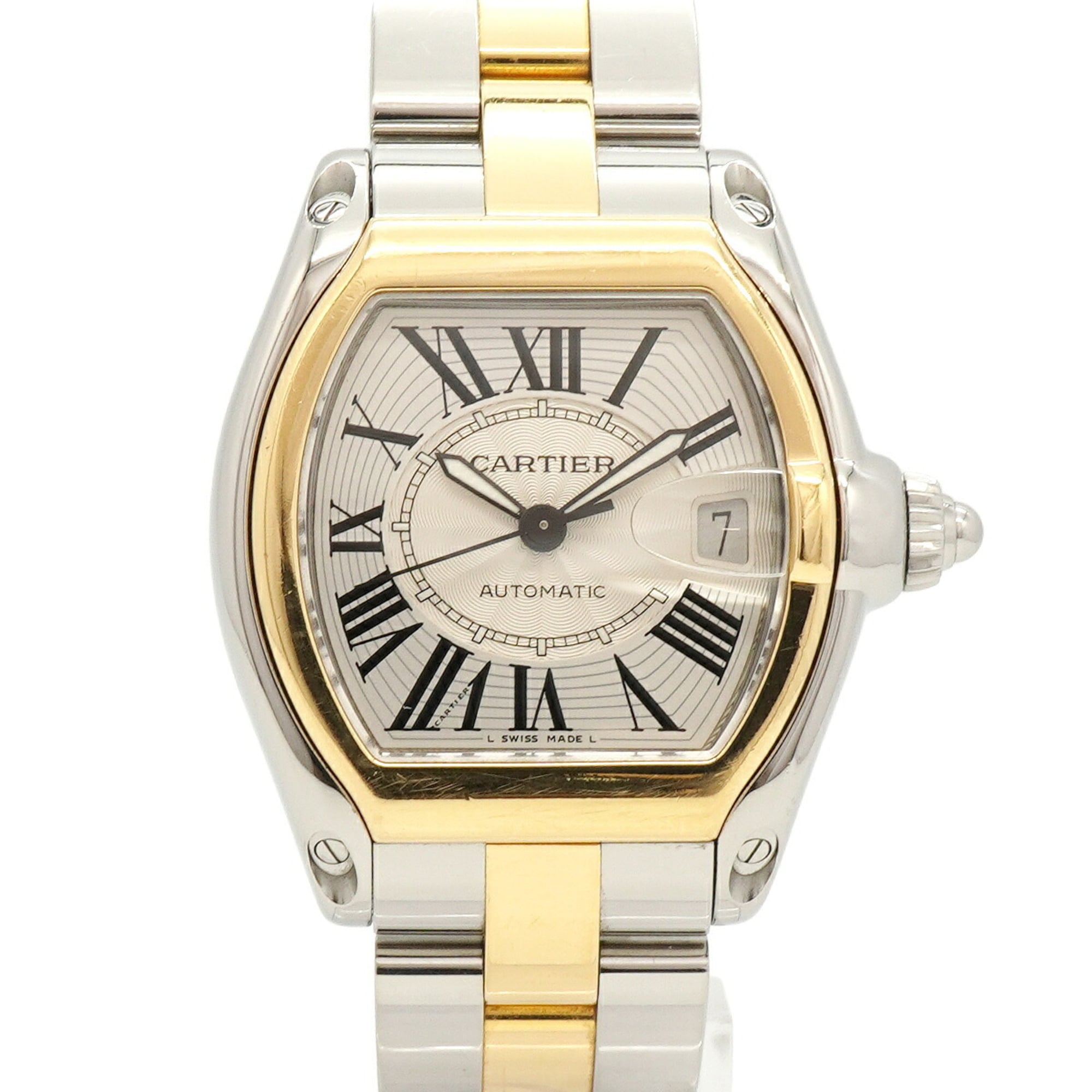 Cartier Roadster LM W62031Y4 Silver Dial 37mm Watch