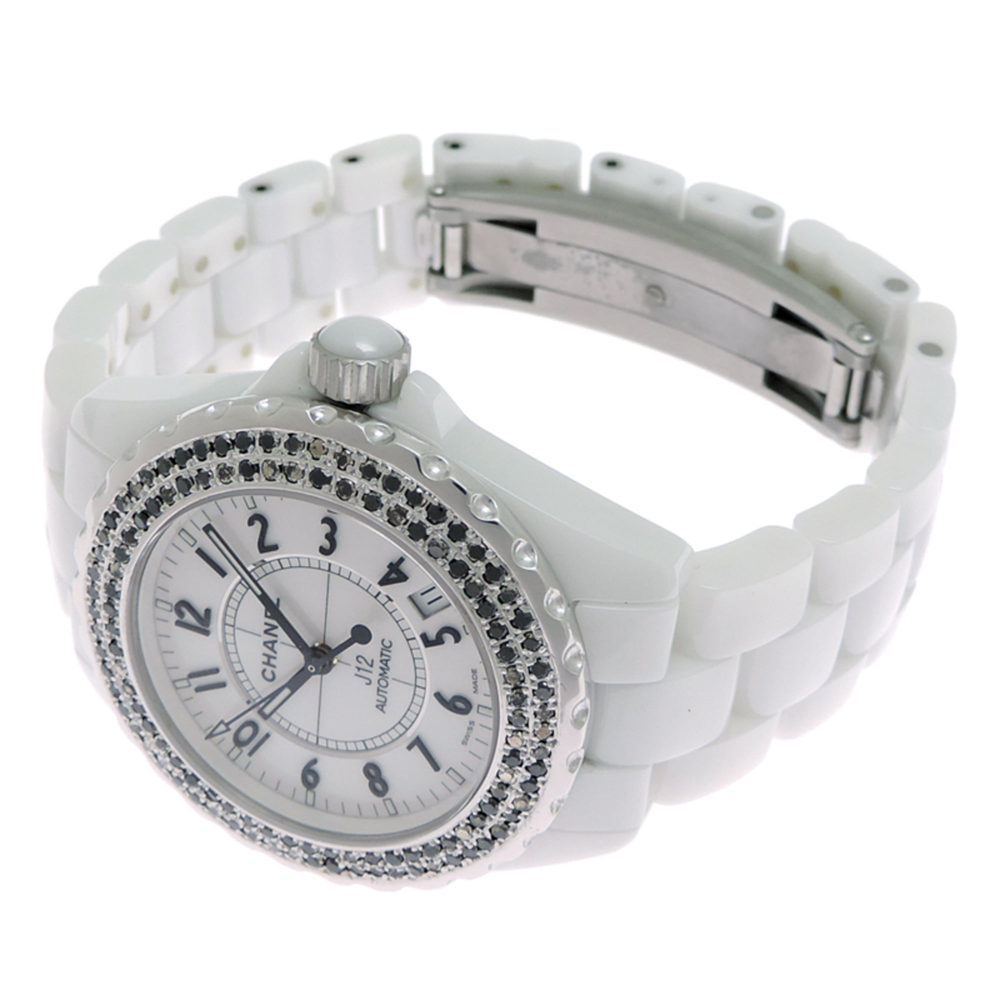 Chanel J12 38MM Bezel with Black Diamonds, Women's Watch H0970