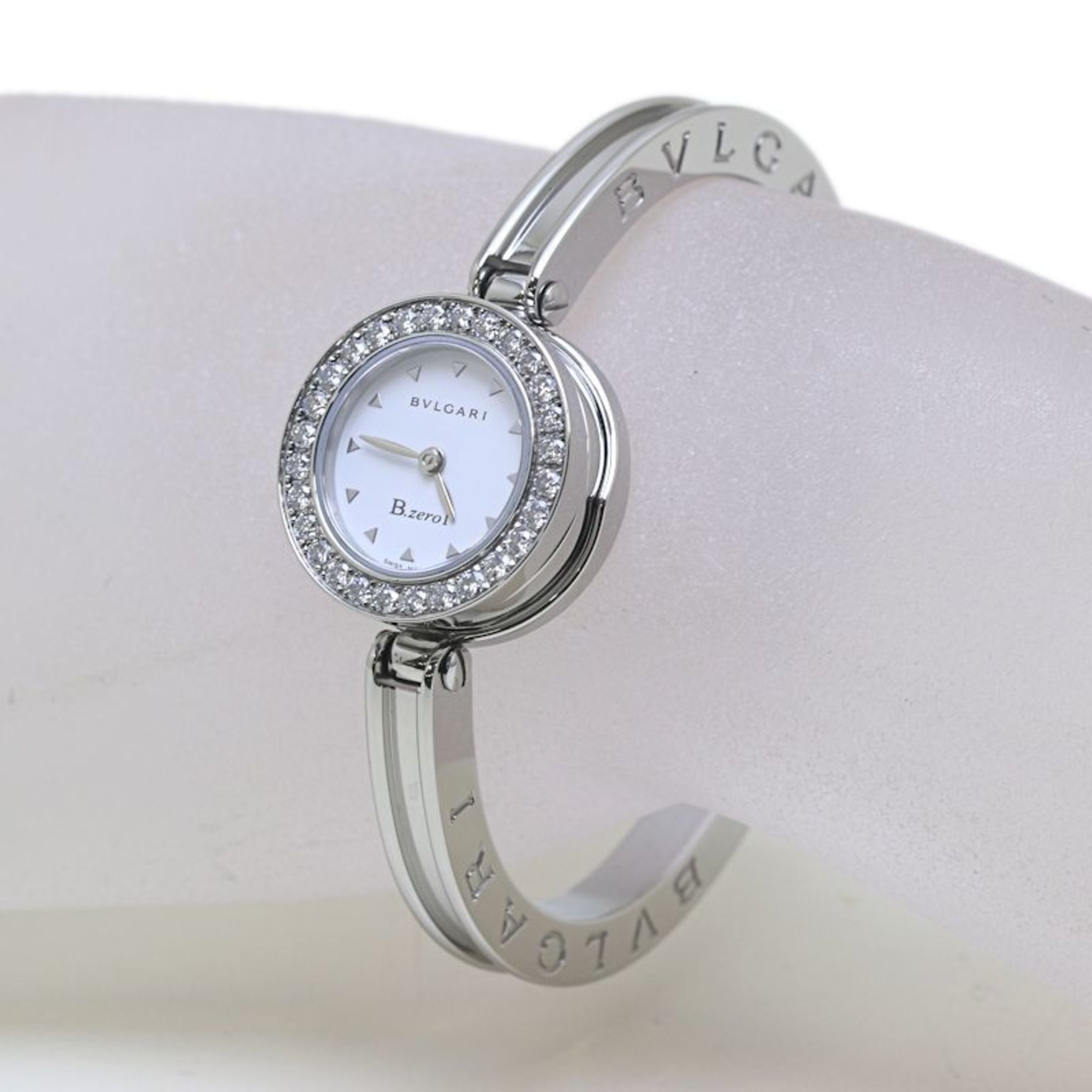 BVLGARI B.zero1 BZ22WSDS BZ22S Women's Watch with Diamond Bezel, Small Size, Stainless Steel, 40174