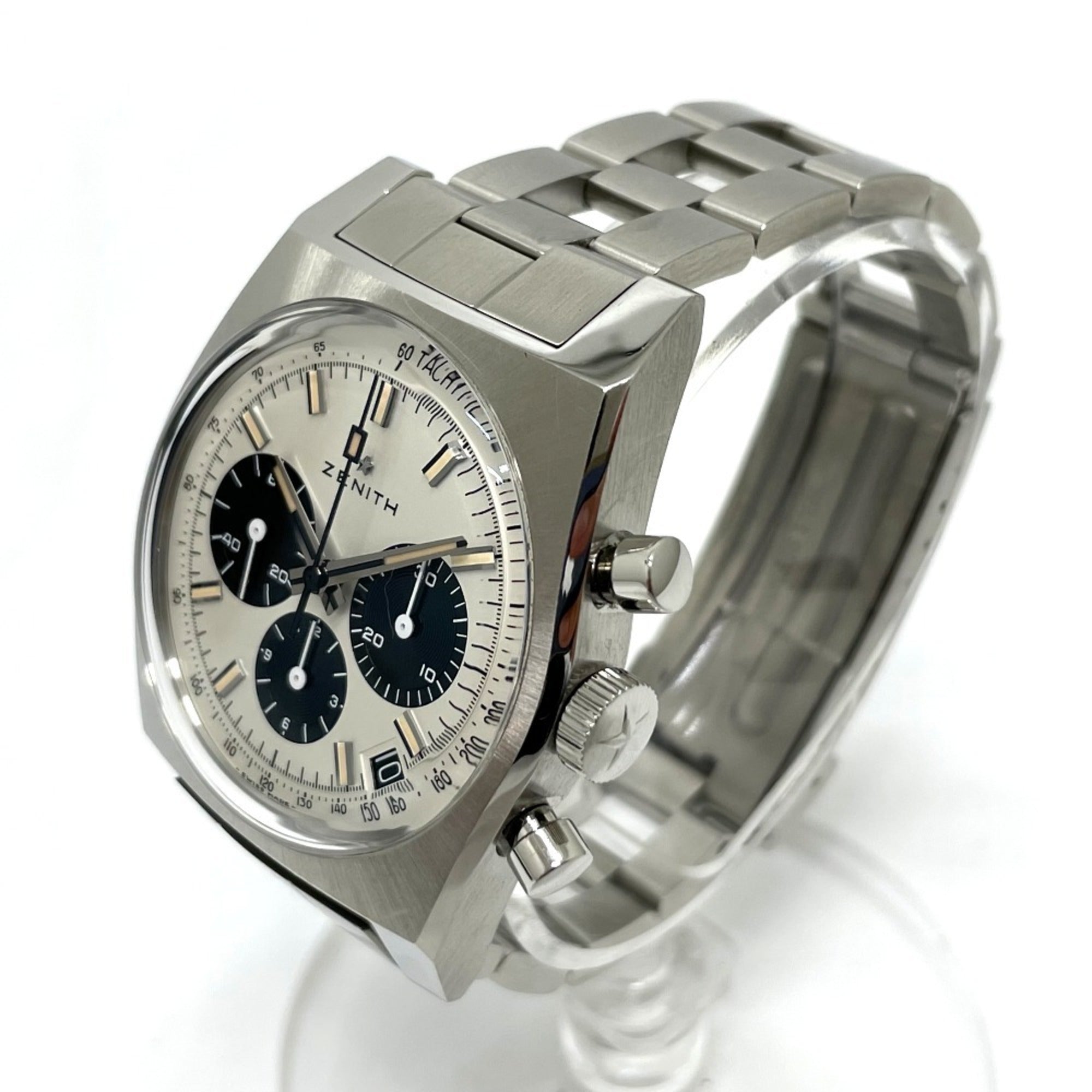 ZENITH 3.L384.400 Lupin the Third, 2. Auflage, limitierte Auflage von 200 Stück in Japan, Revival A384 Chronomaster, Herrenuhr aus Edelstahl, Silber