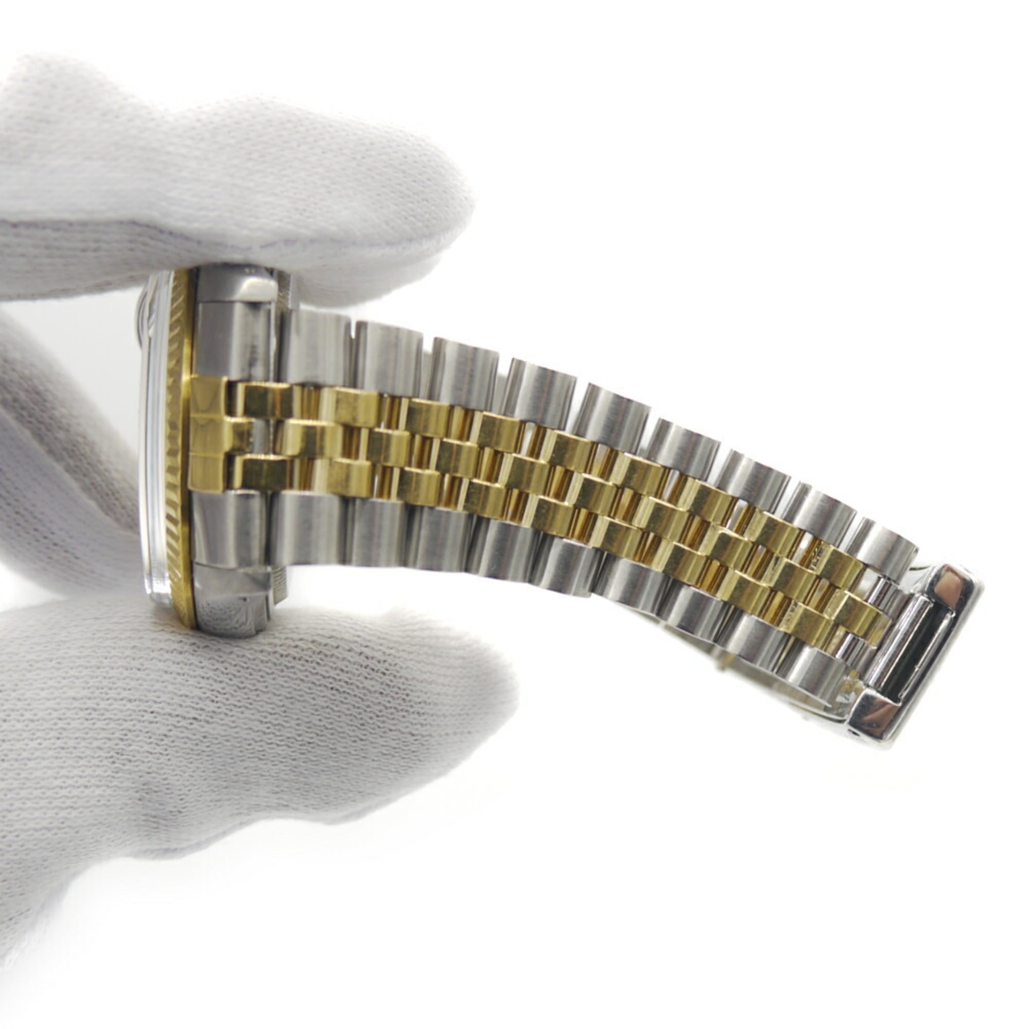 ROLEX Datejust 16013, römische Indizes, R-Seriennummer, Edelstahl/Gelbgold, Automatik, Elfenbein Zifferblatt