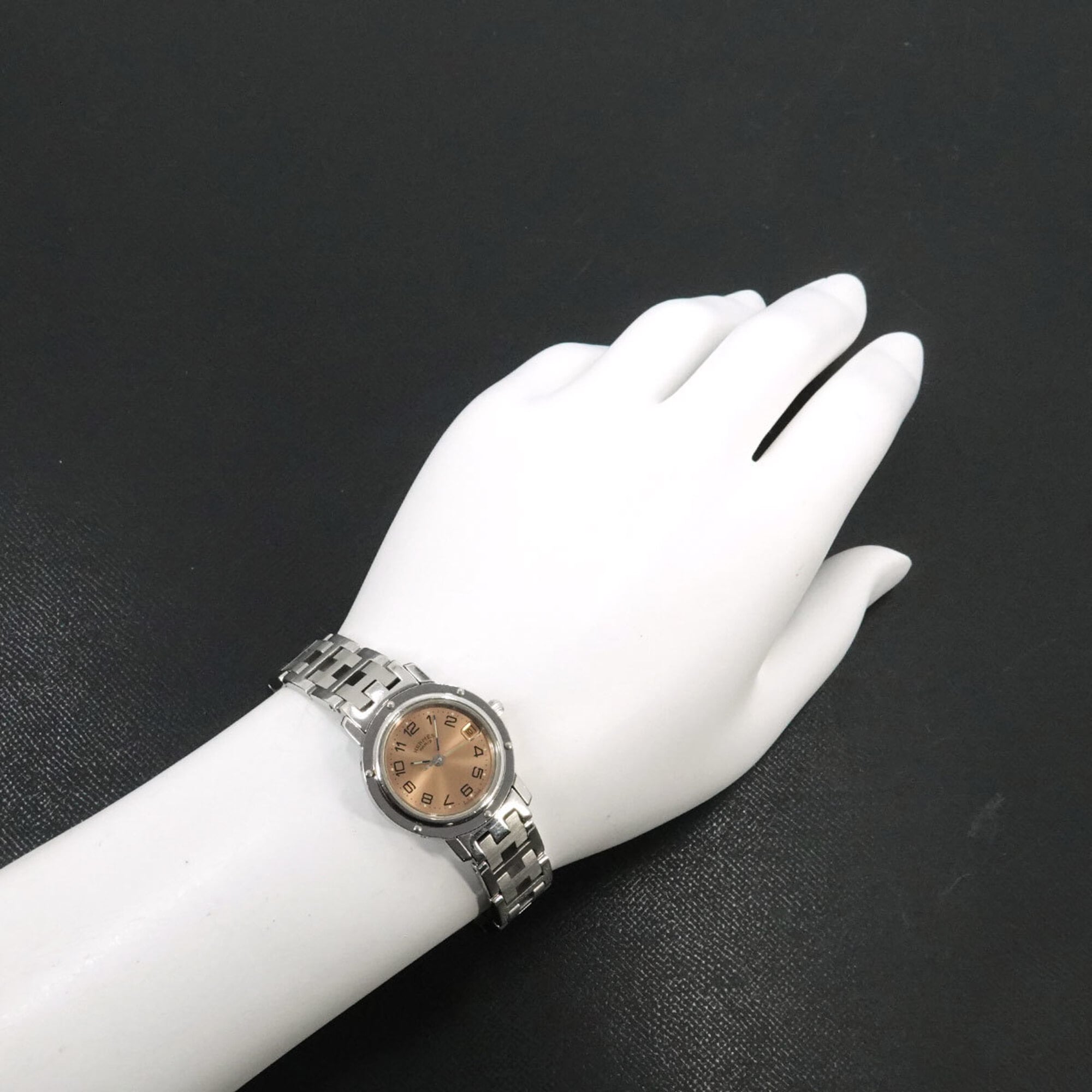 Hermes Clipper CL4 210 Wo Date Display Pink Quartz