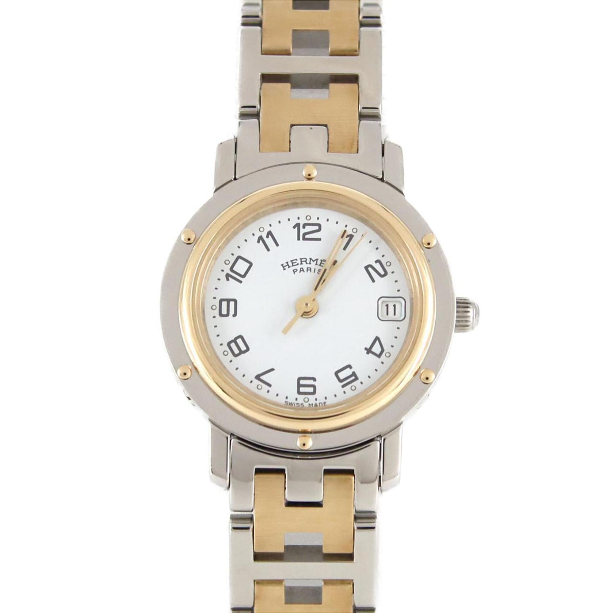 Hermes Clipper Combination CL4.220 White Dial 24mm Watch