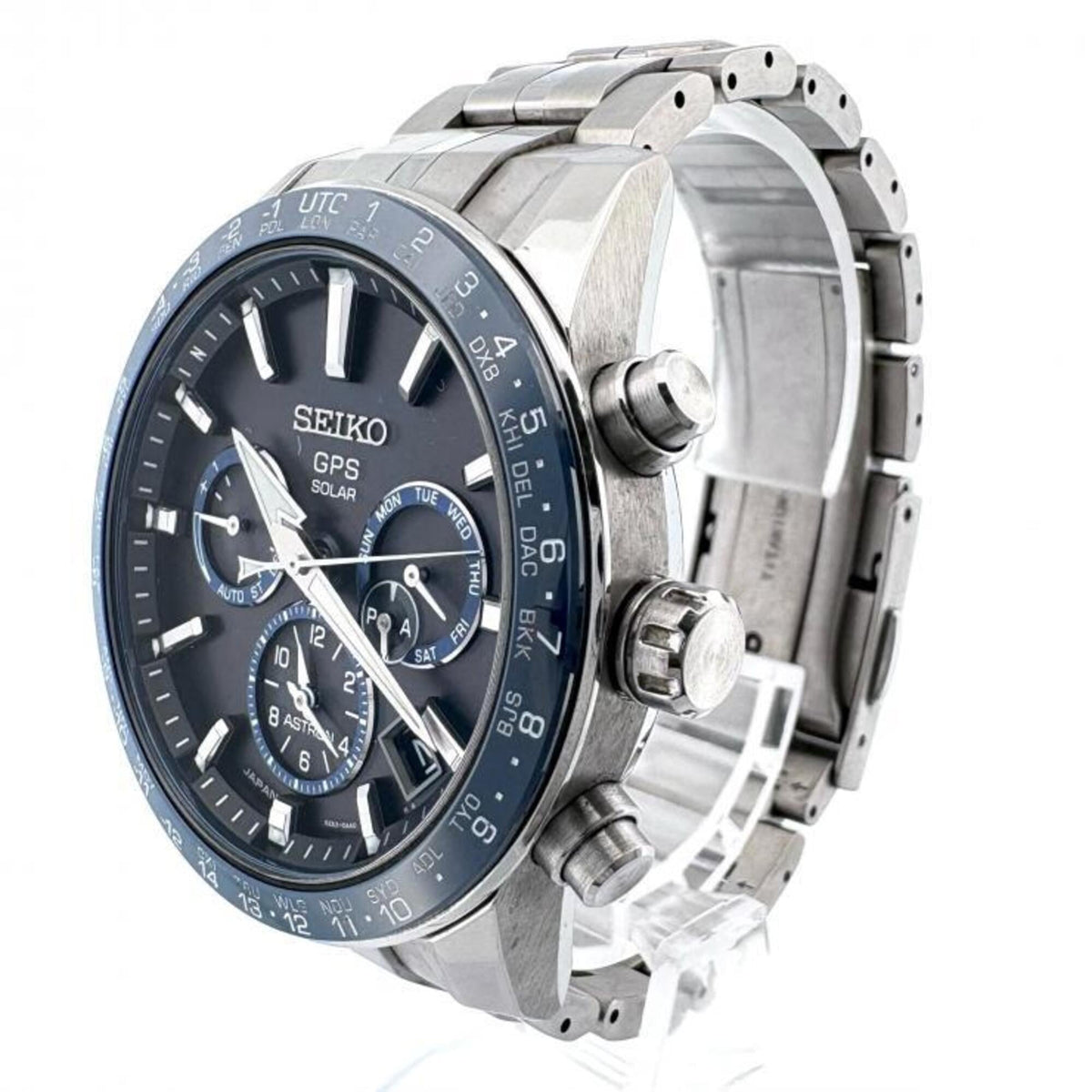Montre Seiko Astron série 5X GPS SBXC001, cadran bleu, 42 mm