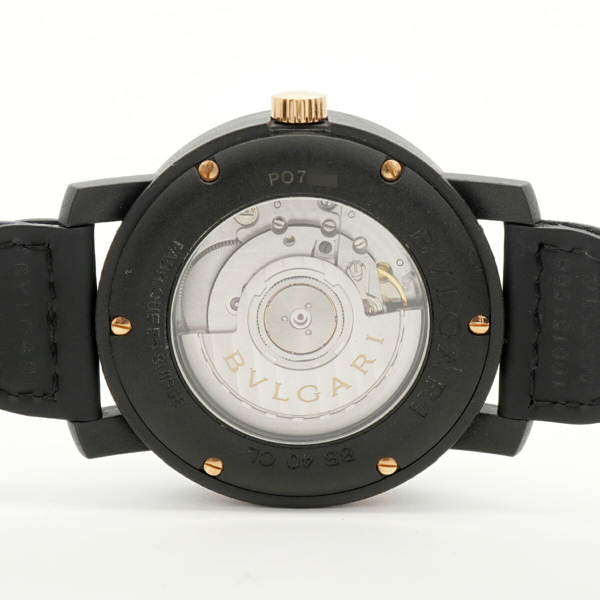 Bvlgari Carbon BB40CL Blue Dial Carbon fiber 40mm Watch