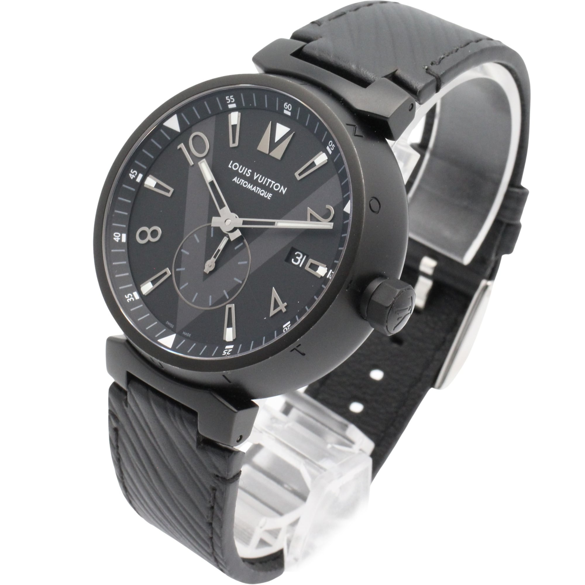 Louis Vuitton Tambour Q1D22 Black Dial Stainless steel 41mm Watch