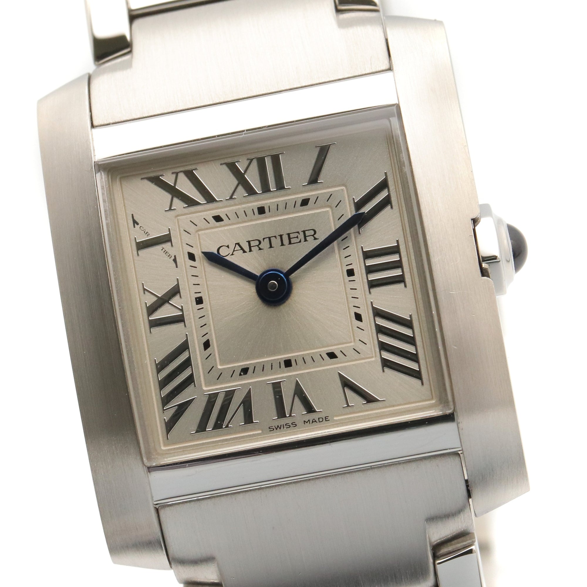 Cartier Tank Française SM Uhr, Edelstahl, Damen, Silber, WSTA0065