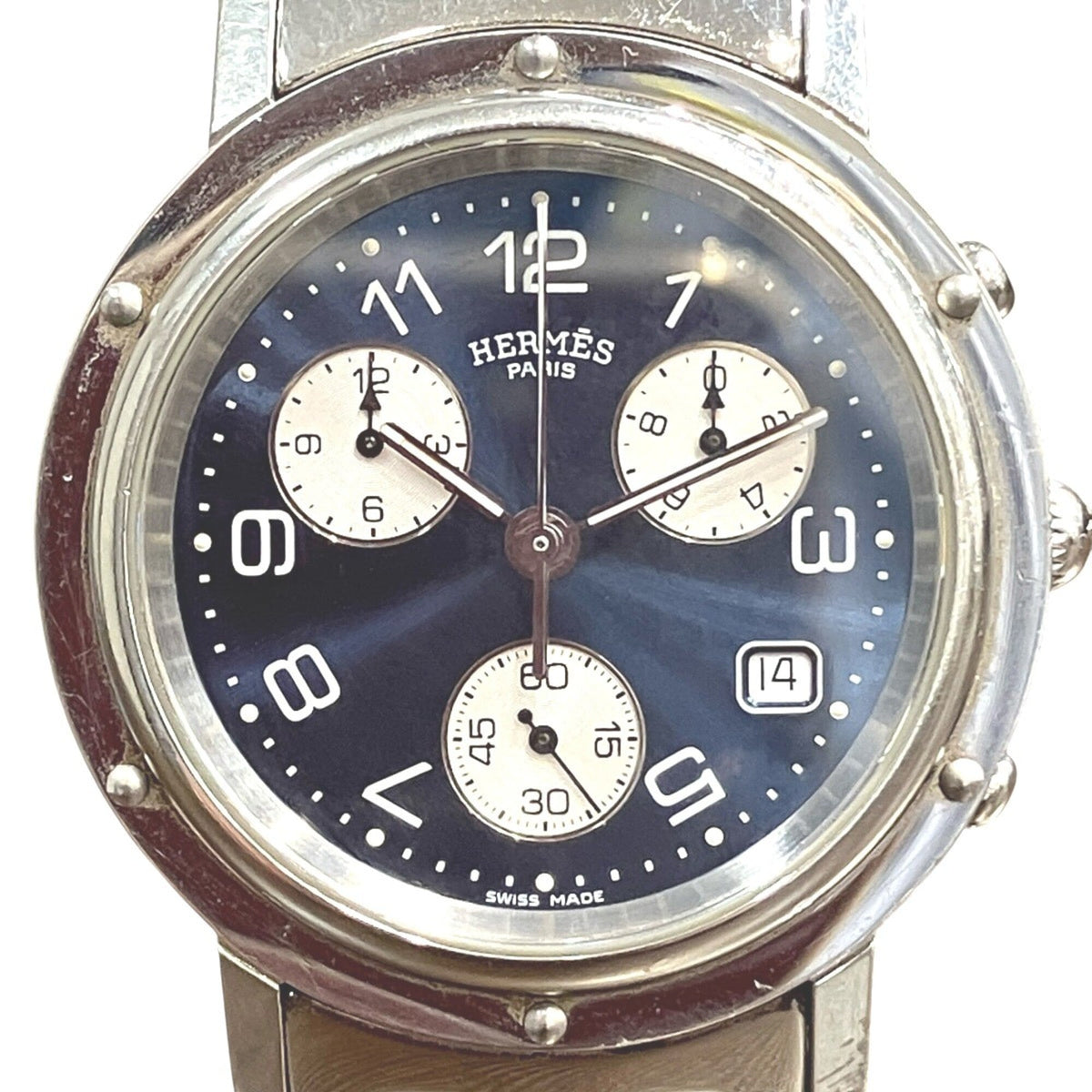 Hermes Clipper Watch Navy Silver Stainless Steel Hermes Clipper watch, total weight 102.4g, stainless steel  main image 3