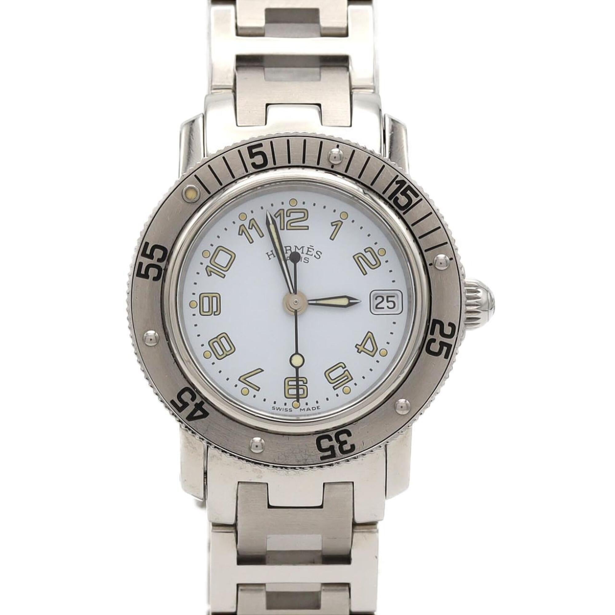 Hermes Clipper Diver CL5.210 horloge met witte wijzerplaat, 28 mm