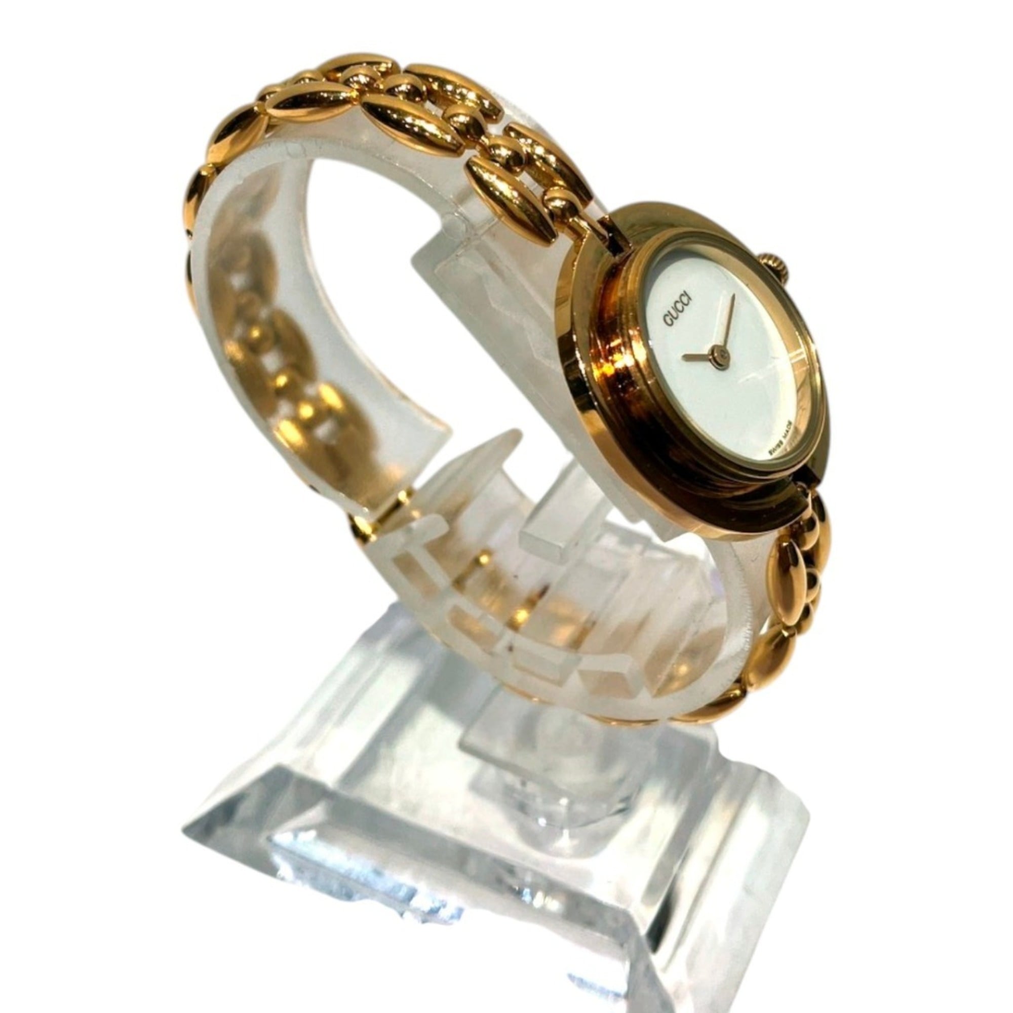 Gucci GUCCI Changeable Bezel Watch, Total Weight 25.6g, GP, Quartz, White Dial, 11 12.2