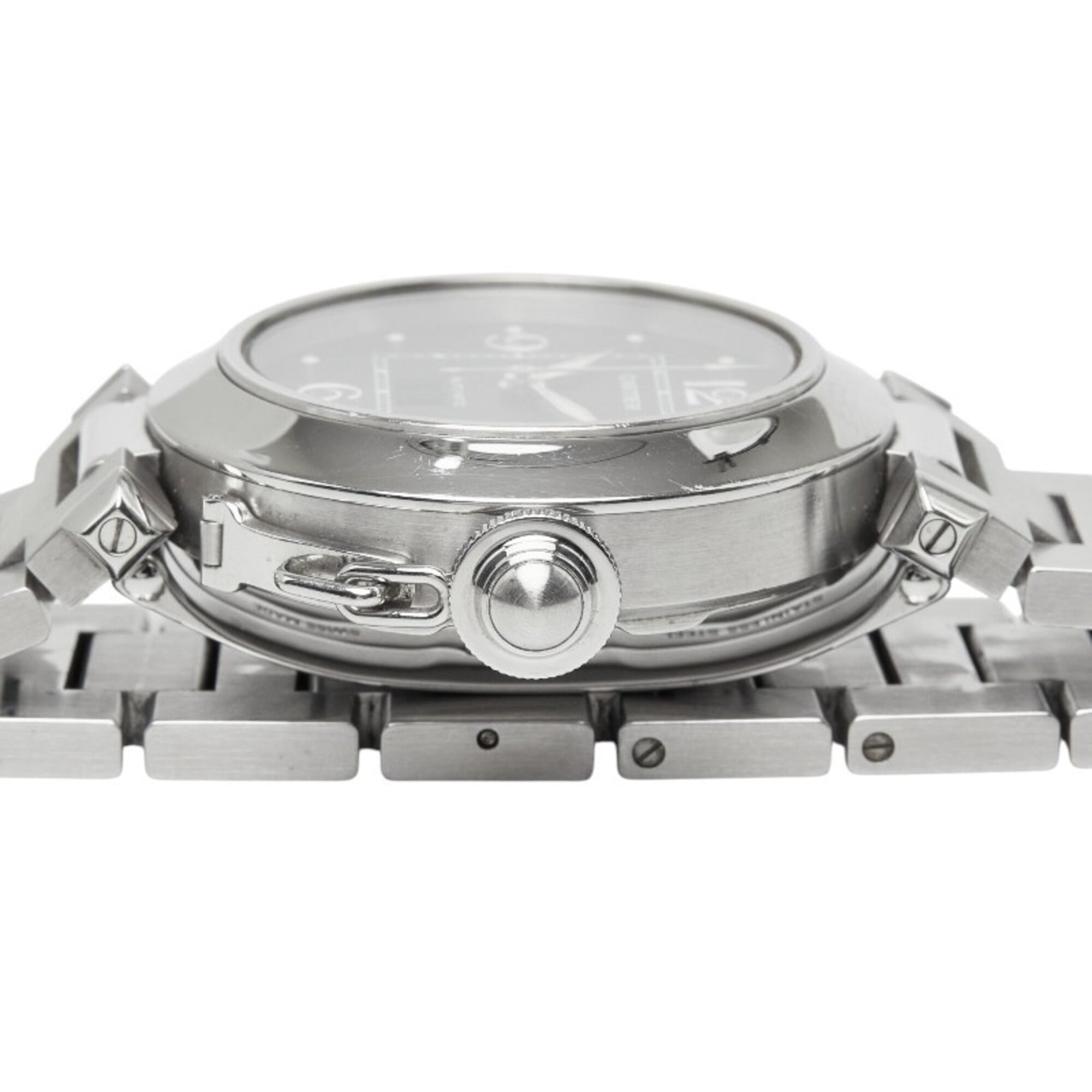 Cartier Pasha C Big Date W31053M7 Automatic (with manual ) Black Dial Stainless Steel Ladies CARTIER
