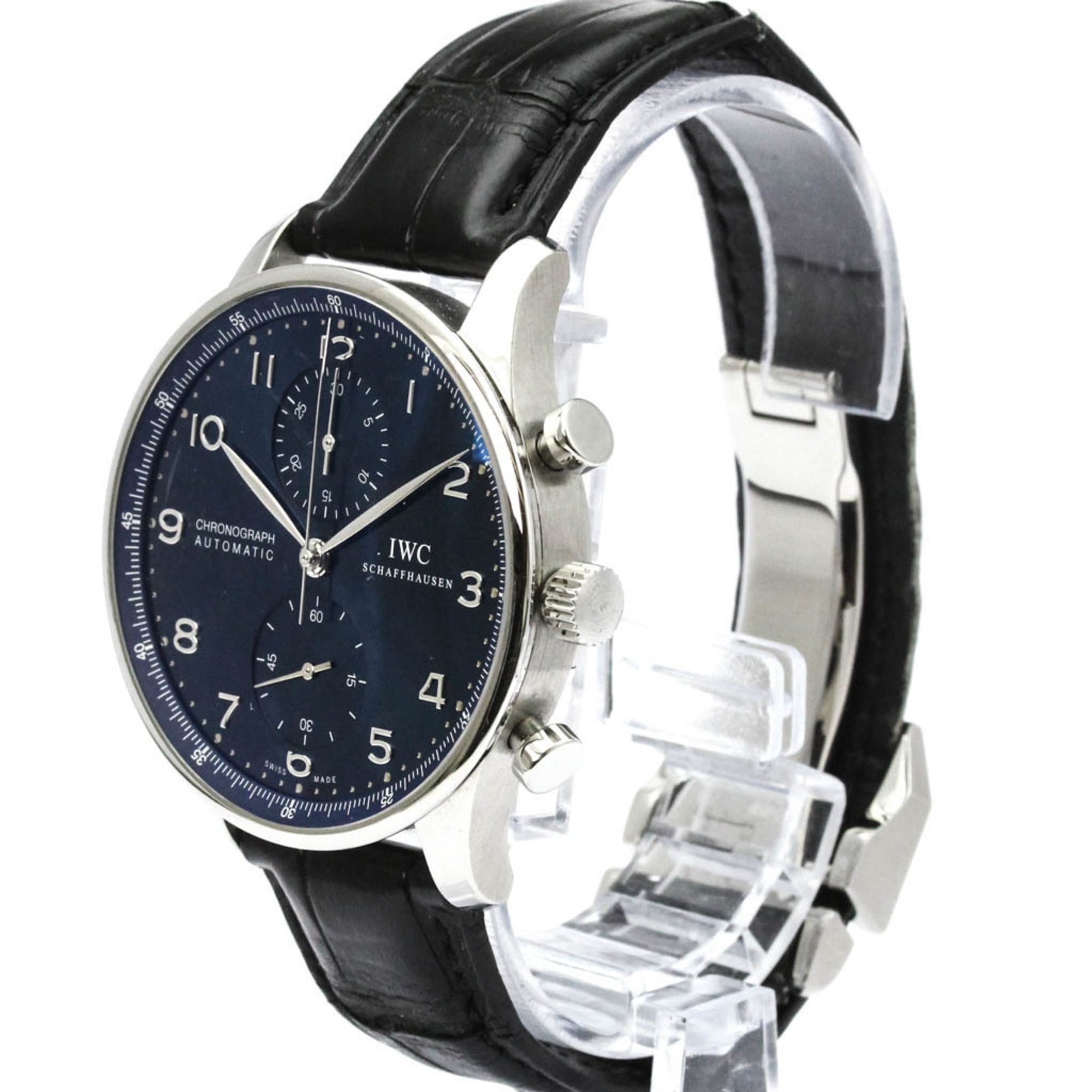 IWC Portuguese Chronograph Steel Automatic Watch IW371491 Polished