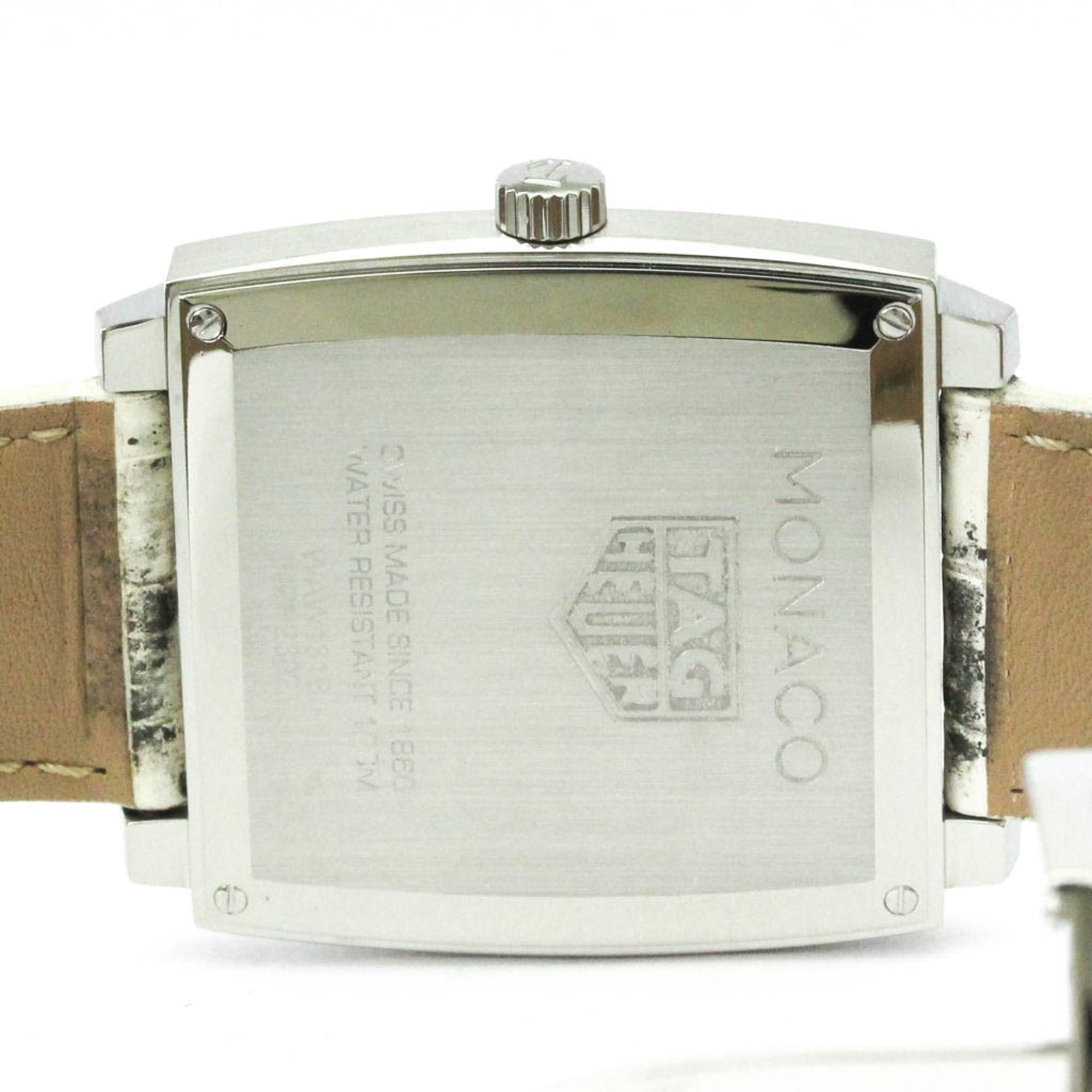 TAG HEUER Monaco Lady diamanten quartzhorloge met parelmoeren wijzerplaat WAW131B