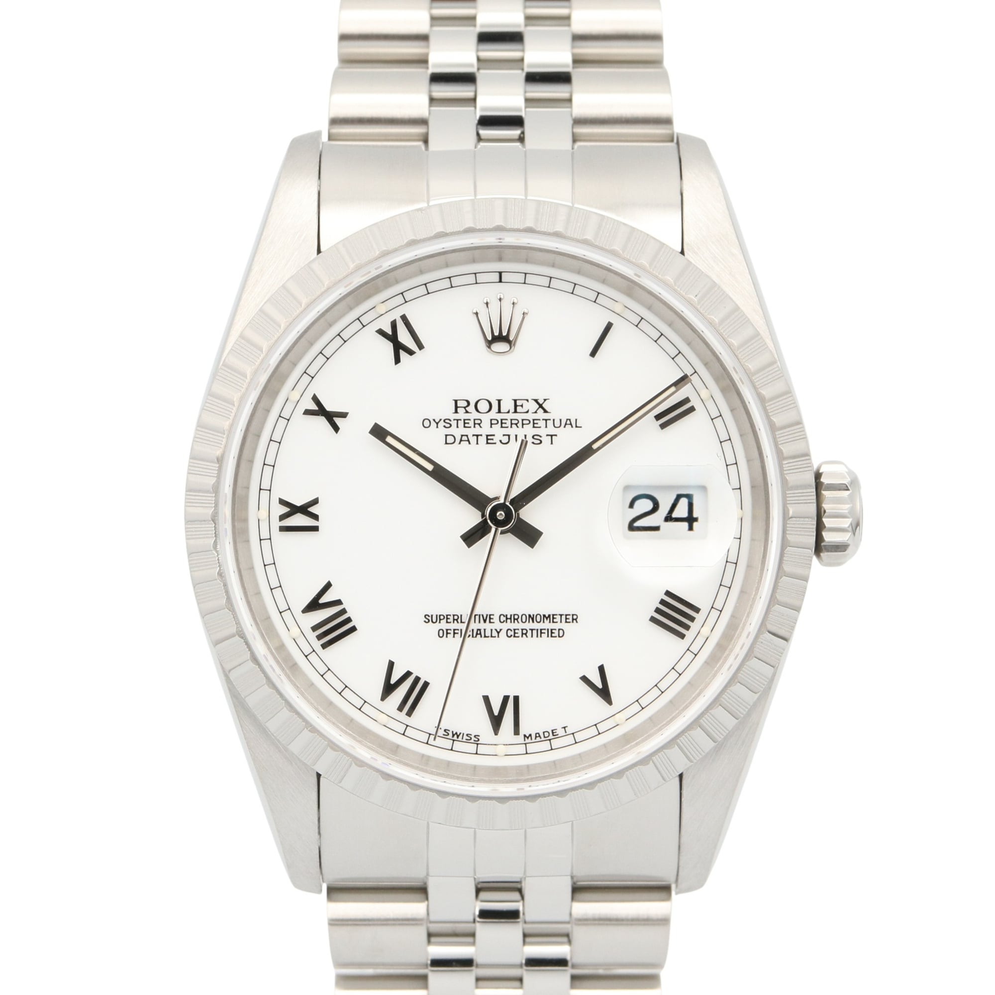 Rolex Datejust S-Serie 16220 Weiß Zifferblatt 36 mm Uhr
