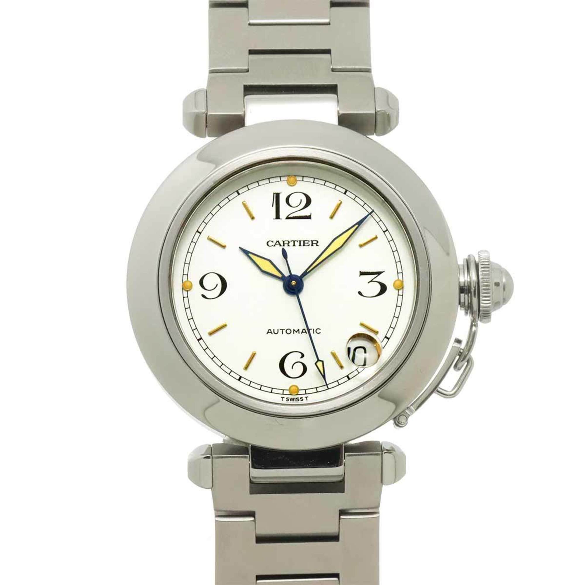 Cartier Pasha C W31015M7 Boys' Watch, Date, White, Automatic Winding Watch